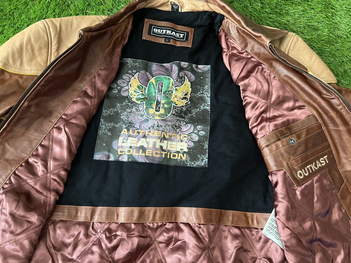 Outkast Vintage Outkast - 100% Leather Bomber Jacket Y2K Embroidery Size US L / EU 52-54 / 3 - 10 Thumbnail