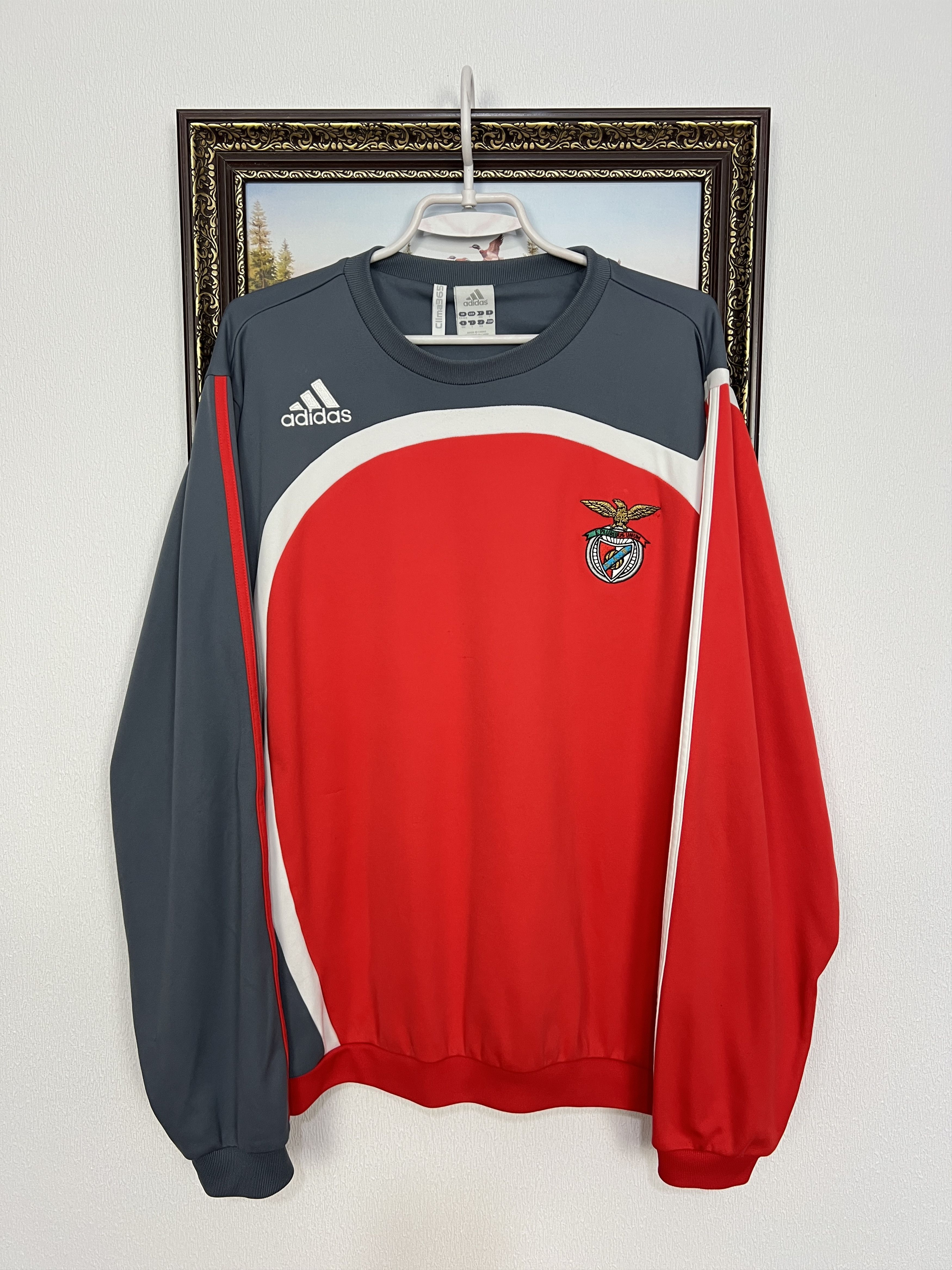 Adidas Vintage Benfica Football Sweatshirt Soccer Track Crewneck Size US L / EU 52-54 / 3 - 1 Thumbnail