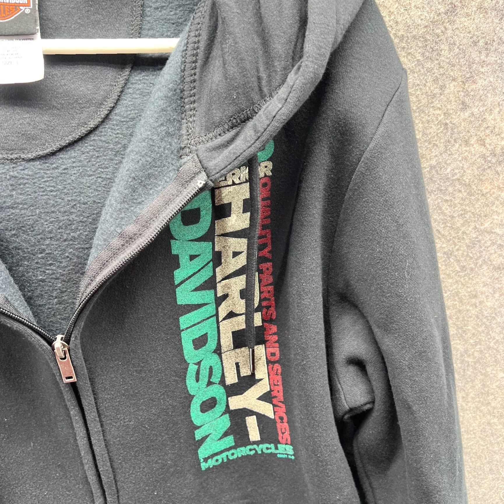 Harley Davidson Harley-Davidson Sweater Men Large Black Hooded Full Zip NEW 2019 Racing Logo Vintage? No Size US L / EU 52-54 / 3 - 7 Thumbnail