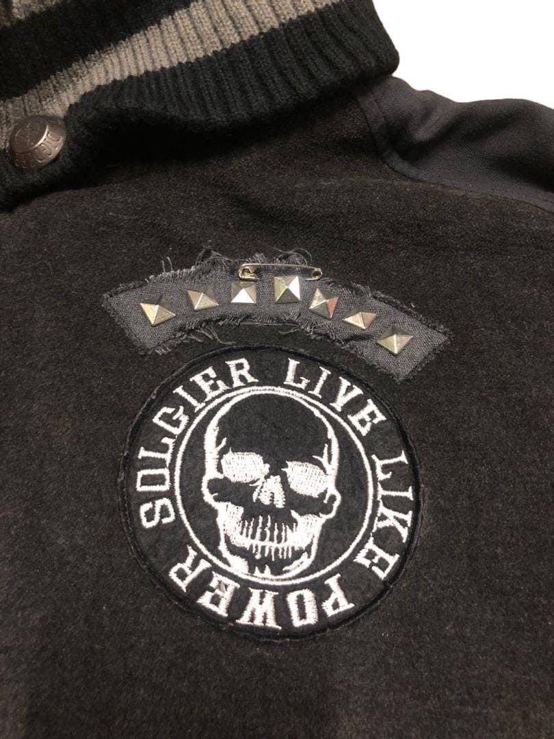 If Six Was Nine × Japanese Brand Dig Deep Embroidered Skull Crossbone Varsity Jacket Size US L / EU 52-54 / 3 - 4 Thumbnail