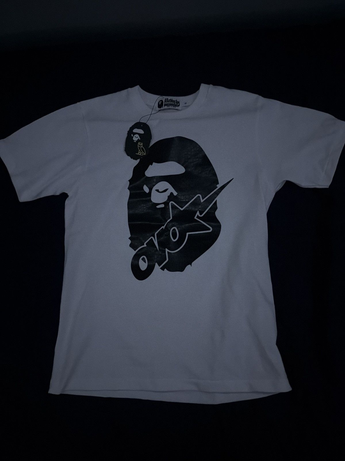 Bape OVO x BAPE-STA Crocodile Print Tee White Size US S / EU 44-46 / 1 - 1 Thumbnail