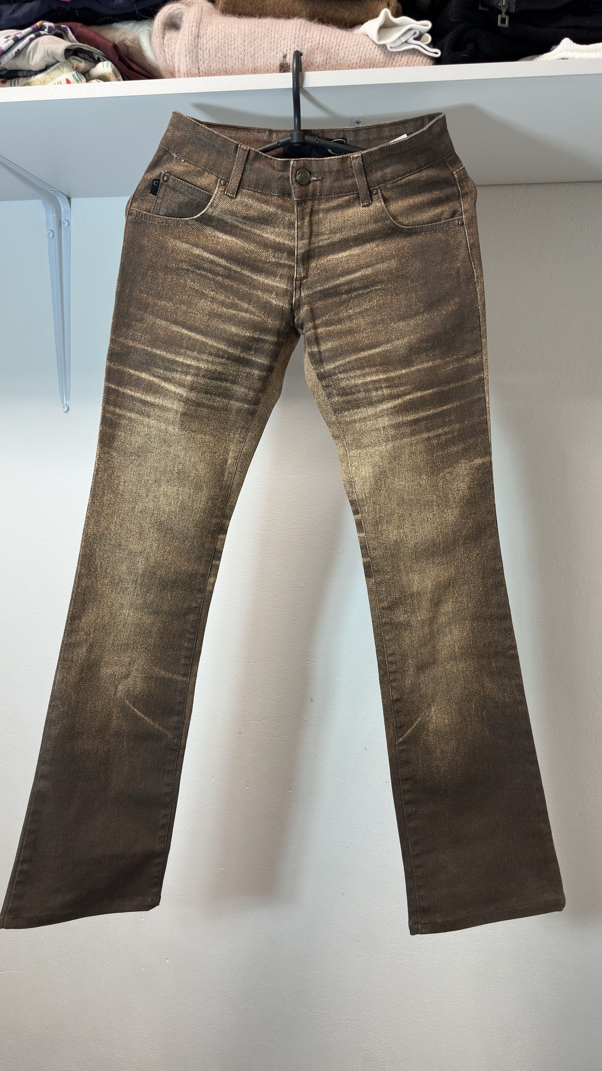 Just Cavalli Just Cavalli Women's Vintage Beige Sand Pants Size 24 Y2K Size 24" / US 00 / IT 34 - 3 Thumbnail