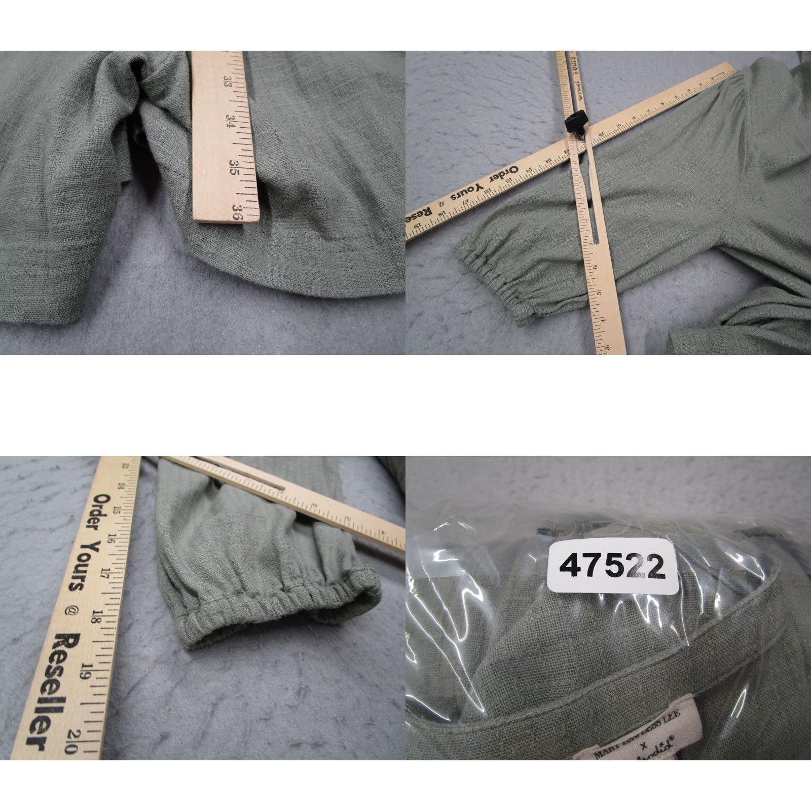 Splendid Splendid Mary Lawless Romper Women XL Green 3/4 Sleeve Linen Blend Size 40" / US 18 - 8 Thumbnail