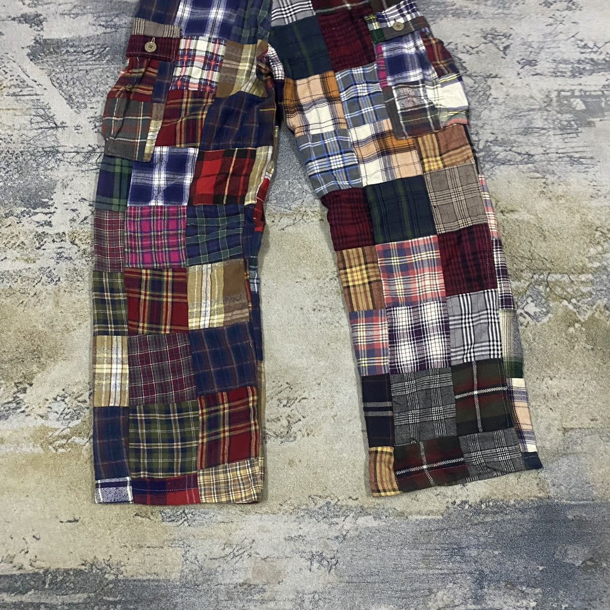 If Six Was Nine Vintage Japan Multi Plaid Cargo Pants Size US 29 - 6 Thumbnail