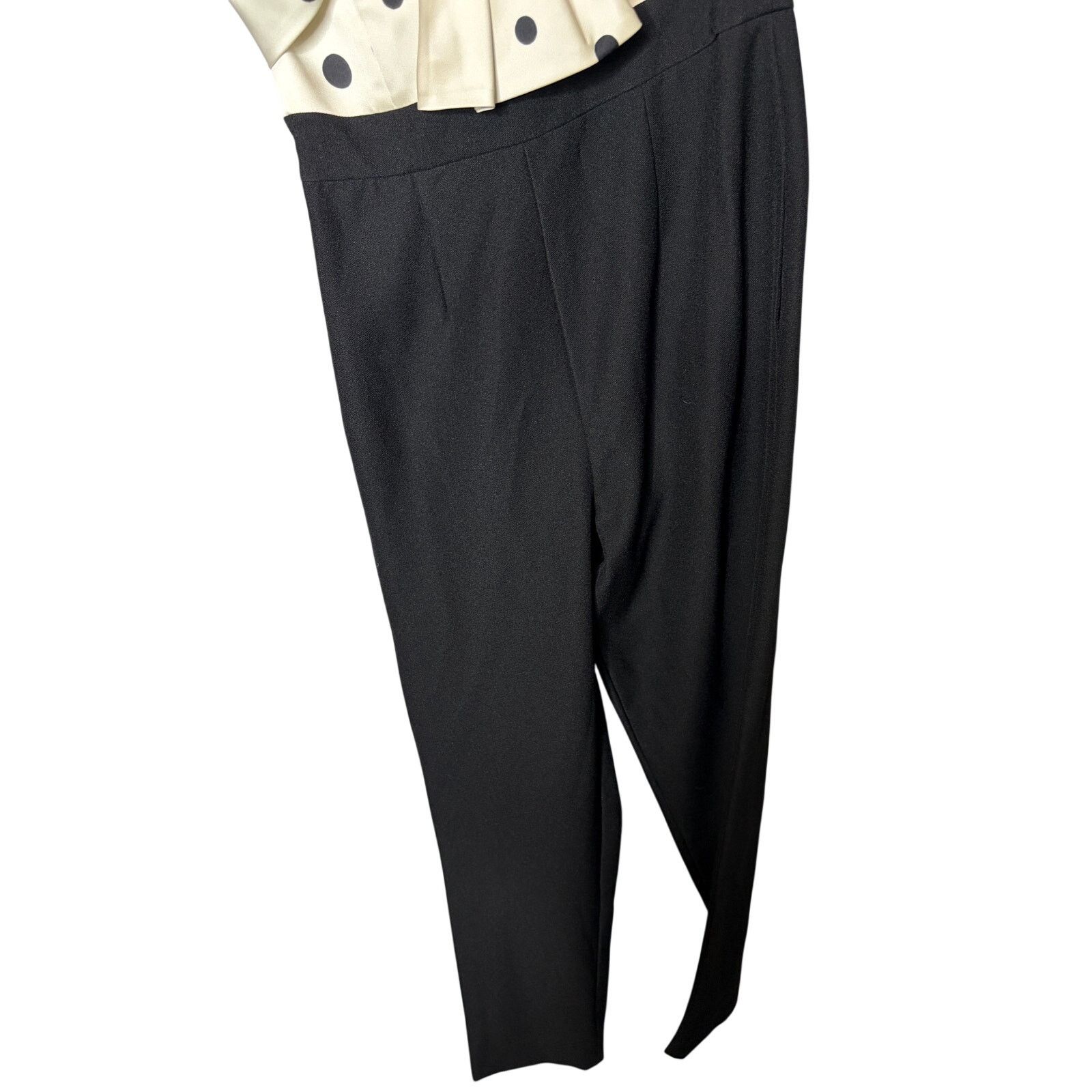 Amur Amur Georgia Jumpsuit satin white polka dot and black bottom Size 27" / US 4 / IT 40 - 6 Thumbnail