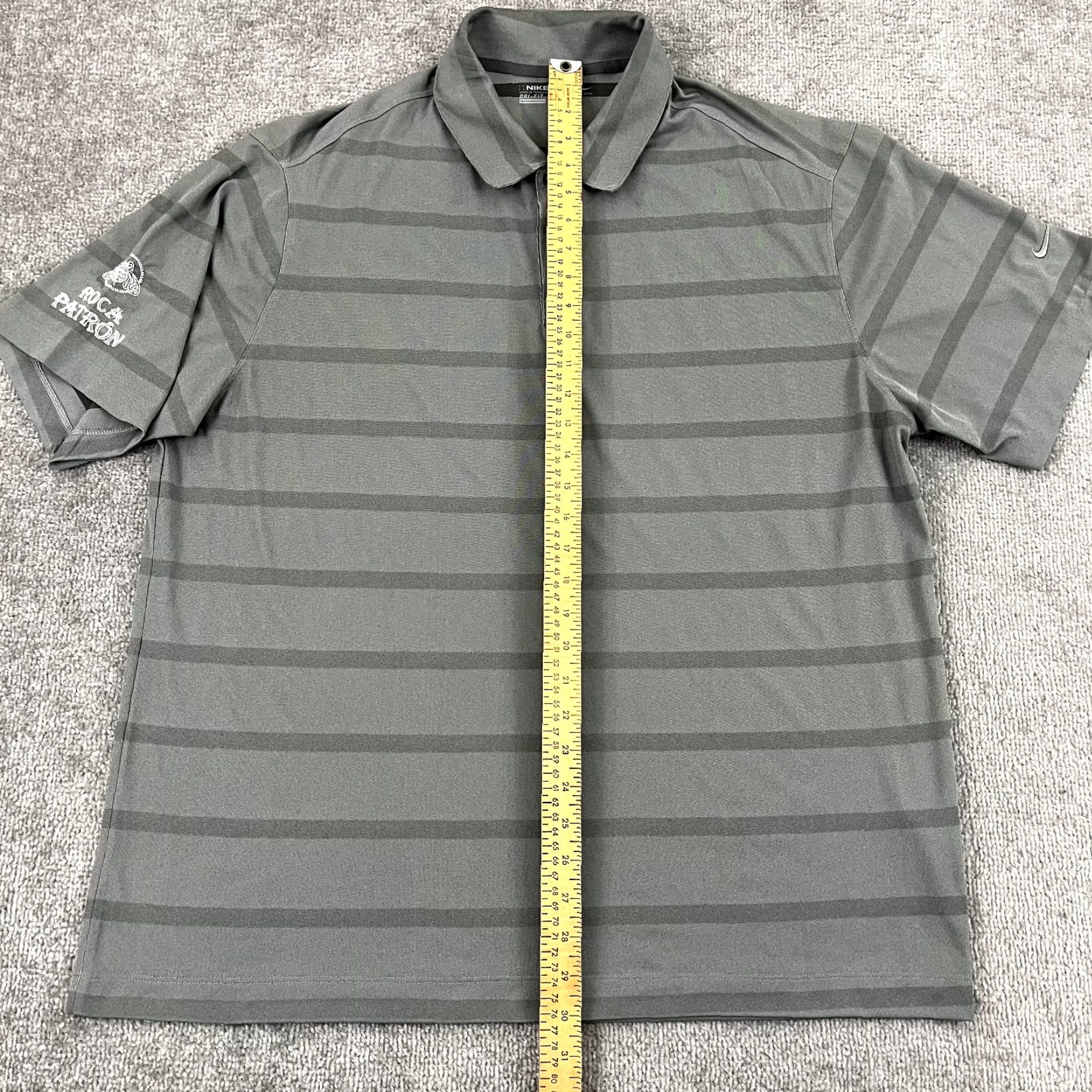 Nike NIKE Polo Shirt Men XL Gray Striped Polo Shirt Golf Tequila ROCA PATRON Dri-Fit Logo Size US XL / EU 56 / 4 - 5 Thumbnail