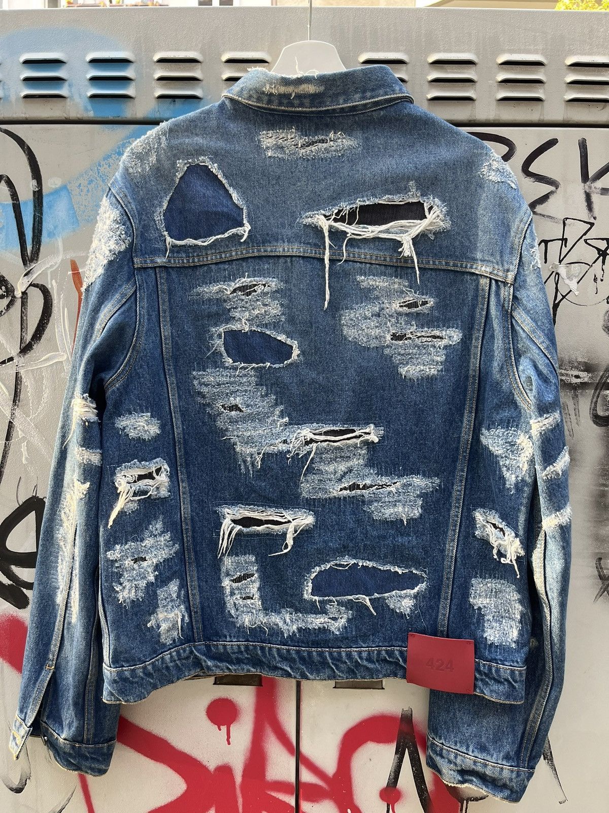 424 424 distressed denim jacket made in japan Size US M / EU 48-50 / 2 - 2 Thumbnail