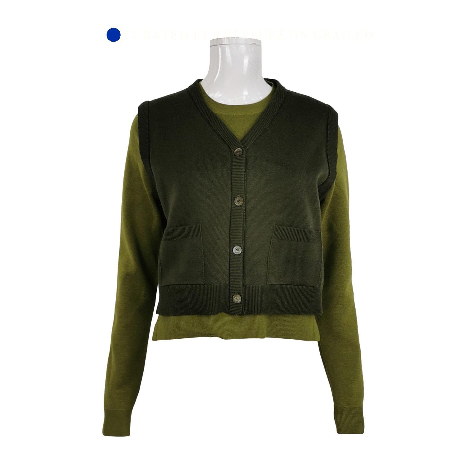 Gucci Cozy Green Knit Button Sweater Size US M / EU 48-50 / 2 - 1 Thumbnail
