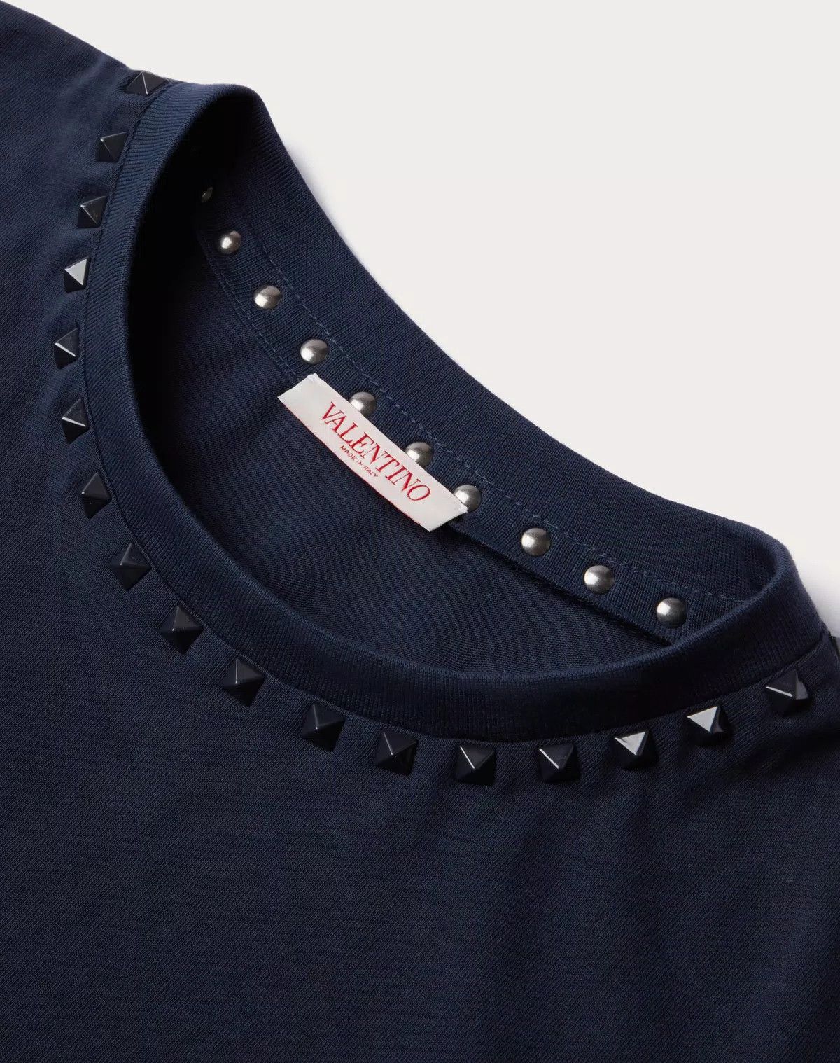 Valentino oc11z0625 Cotton Crewneck T-Shirt in Navy Blue Size US L / EU 52-54 / 3 - 7 Thumbnail
