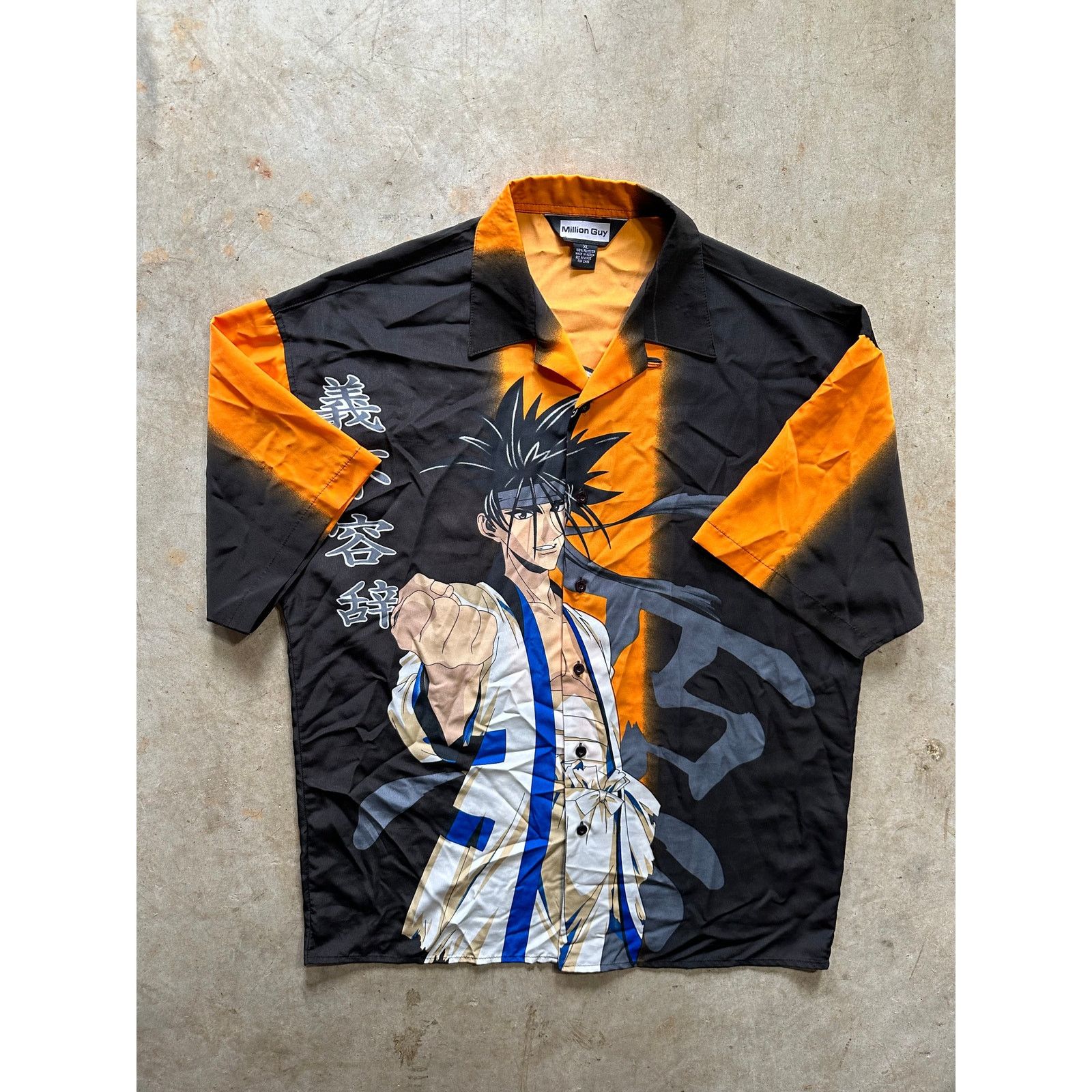 Vintage Vintage Million Guy Anime Button Up Polo Shirt XL Size US XL / EU 56 / 4 - 1 Thumbnail