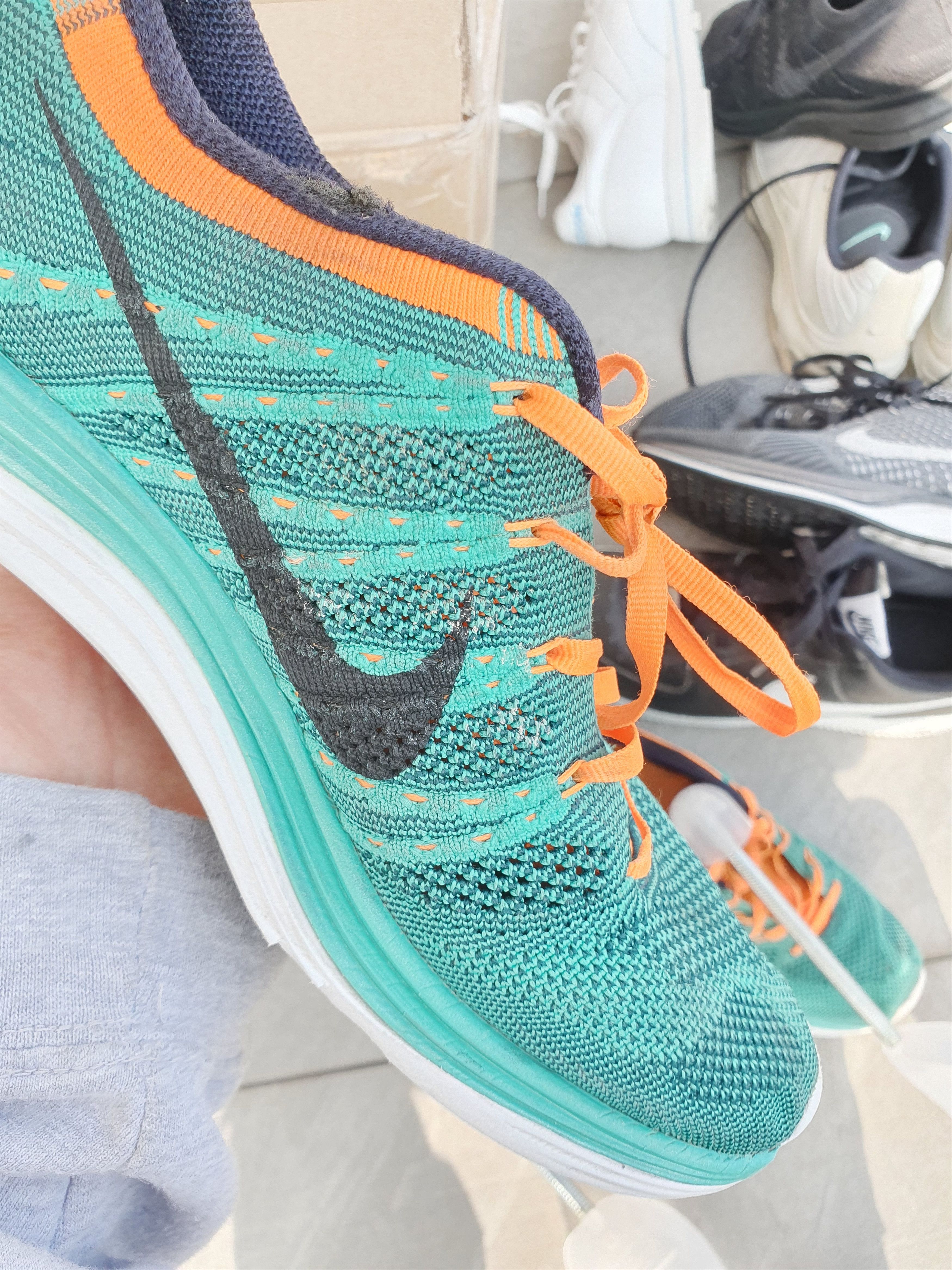 Nike 2012 Vintage Nike Flyknit Lunar 1 ONE Miami Dolphins Size US 8.5 / IT 38.5 - 9 Thumbnail