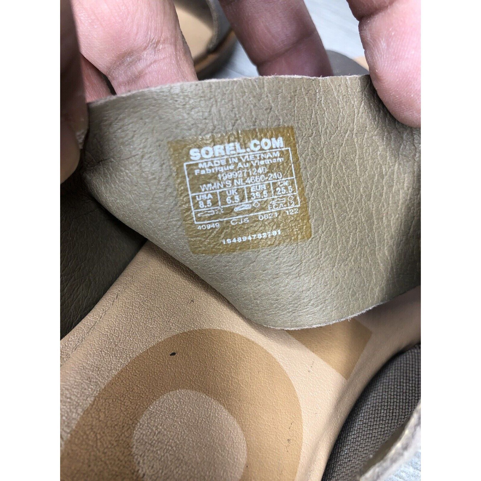 SOREL Sorel Taupe Suede Gold Leather Slides Sandals Women Sz 8.5M Size US 8.5 / IT 38.5 - 5 Thumbnail