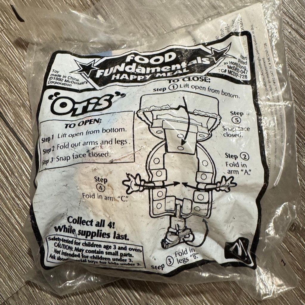 Vintage 1992 McDonald's Otis Food Fundamentals Happy Meal Toy Size ONE SIZE - 2 Thumbnail