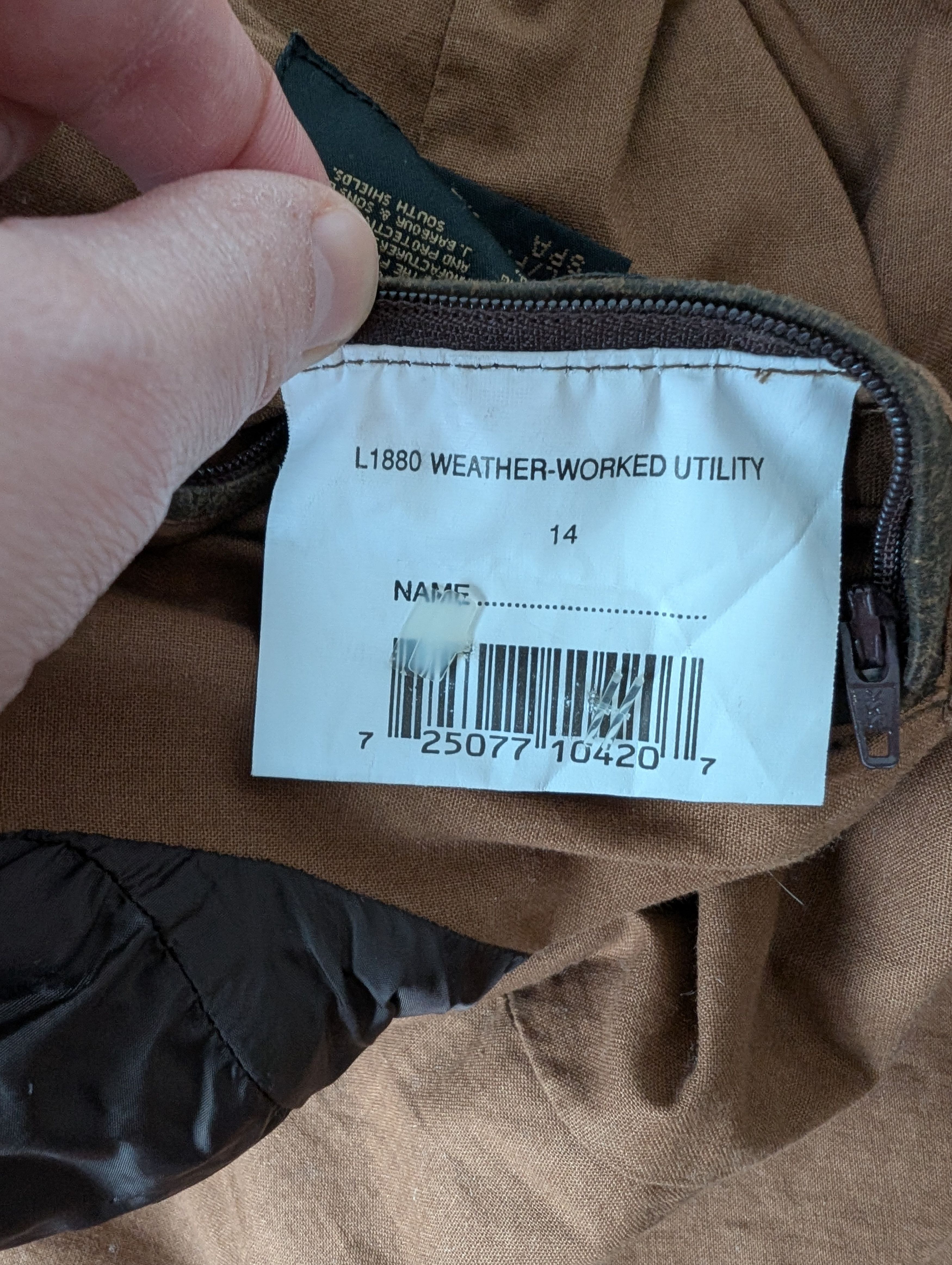 Barbour Barbour L1880 Weather-Worked Utility Waterproof Jacket Size L / US 10 / IT 46 - 10 Thumbnail