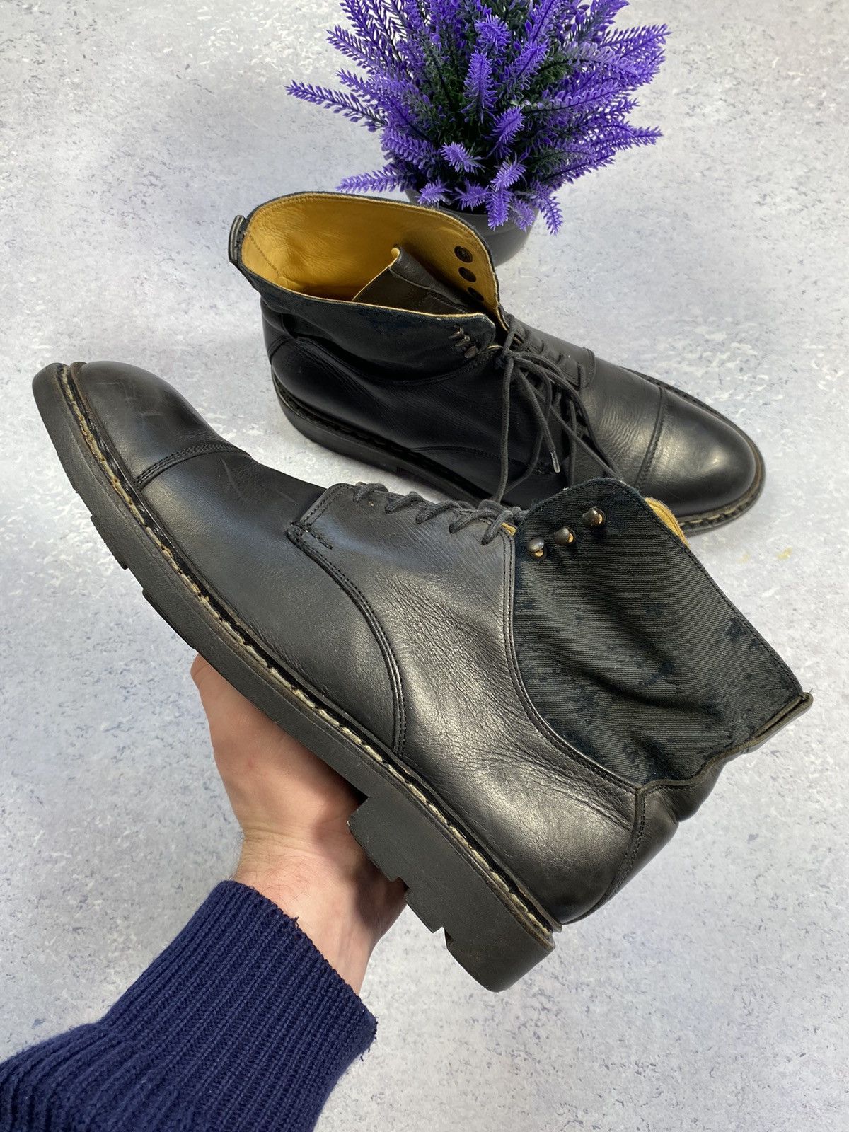 Heschung Leather Black Men’s Boots Made in France