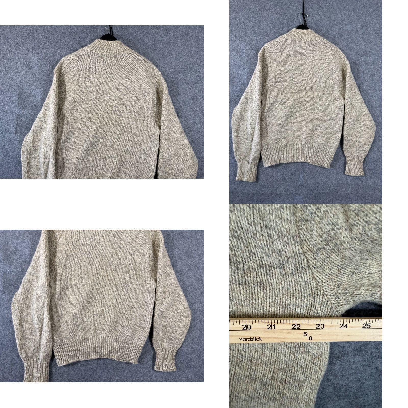 CO VINTAGE Aspetuck Trading Co Wool Sweater Mens Large Beige Pullover Henley Long Sleeve Size US L / EU 52-54 / 3 - 8 Thumbnail