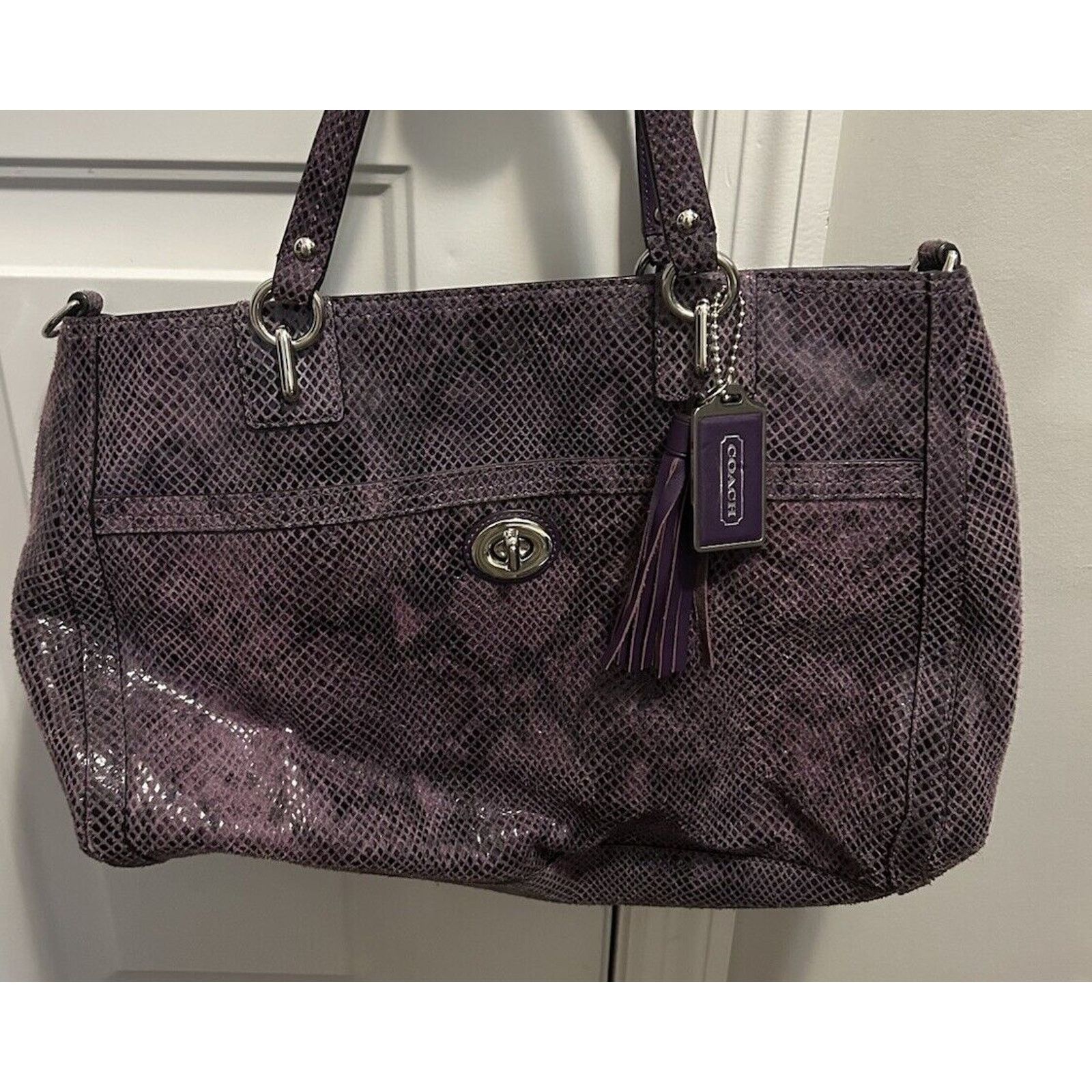 Coach Coach Park Python Carryall PURPLE RARE Size ONE SIZE - 1 Thumbnail