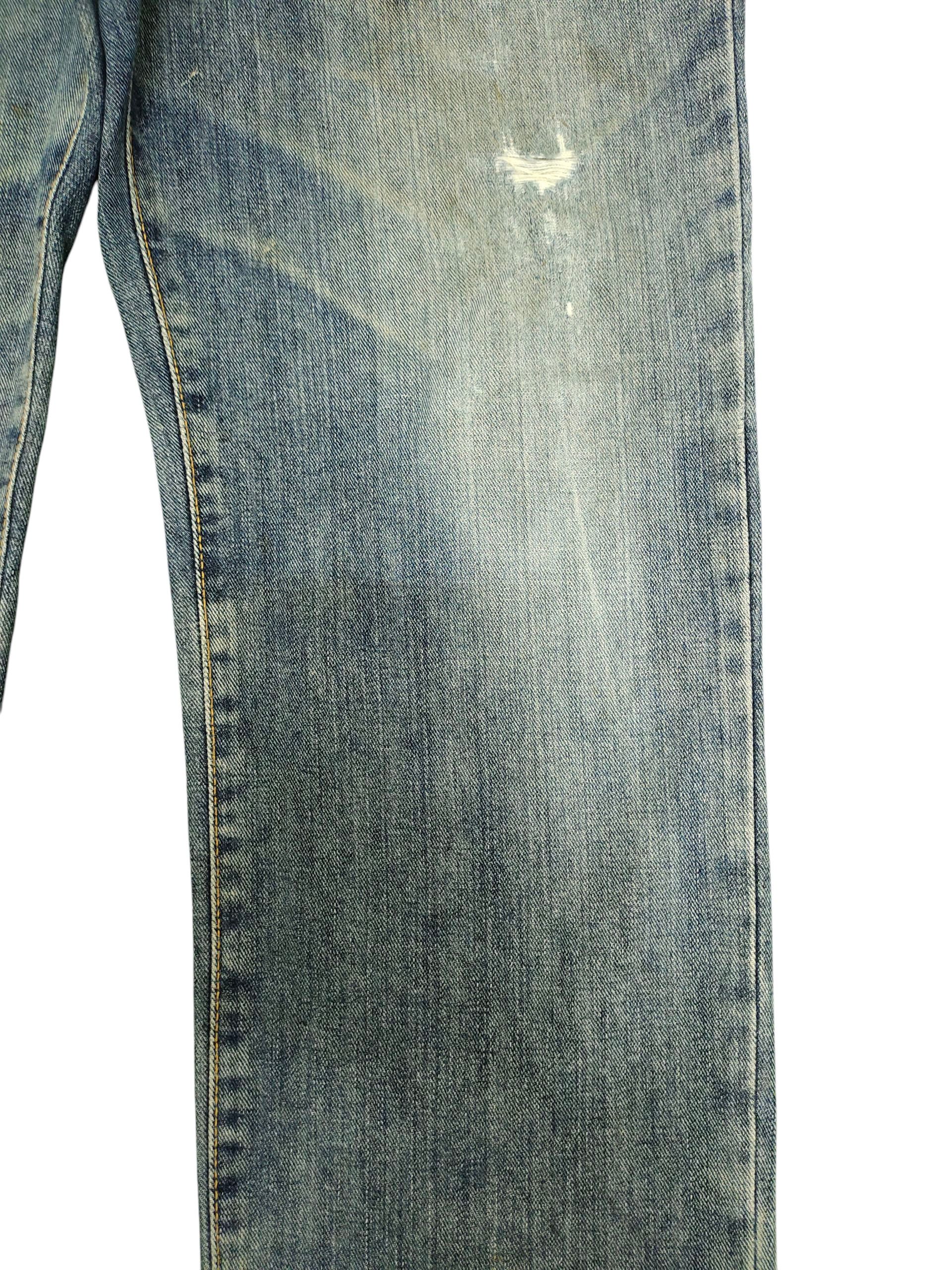 Comme des Garcons × Undercover Vintage 90s Edwin 404 Regular Distress Faded Denim Jeans Size US 35 - 3 Thumbnail
