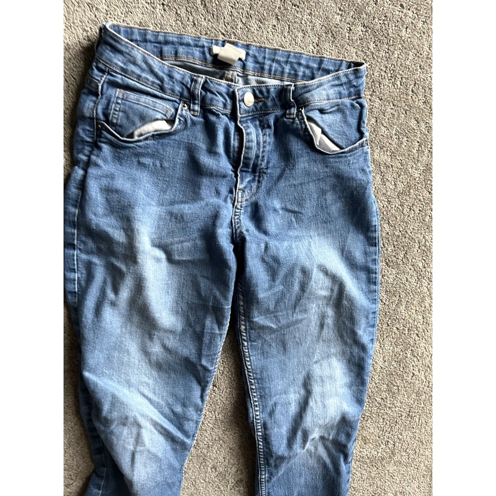 H&M VINTAGE H&M Skinny Low Waist Ankle Jeans Womens Size 6P Blue Cotton Blend 29 Inseam Zippered Ankle Zip Size 28" / US 6 / IT 42 - 2 Thumbnail