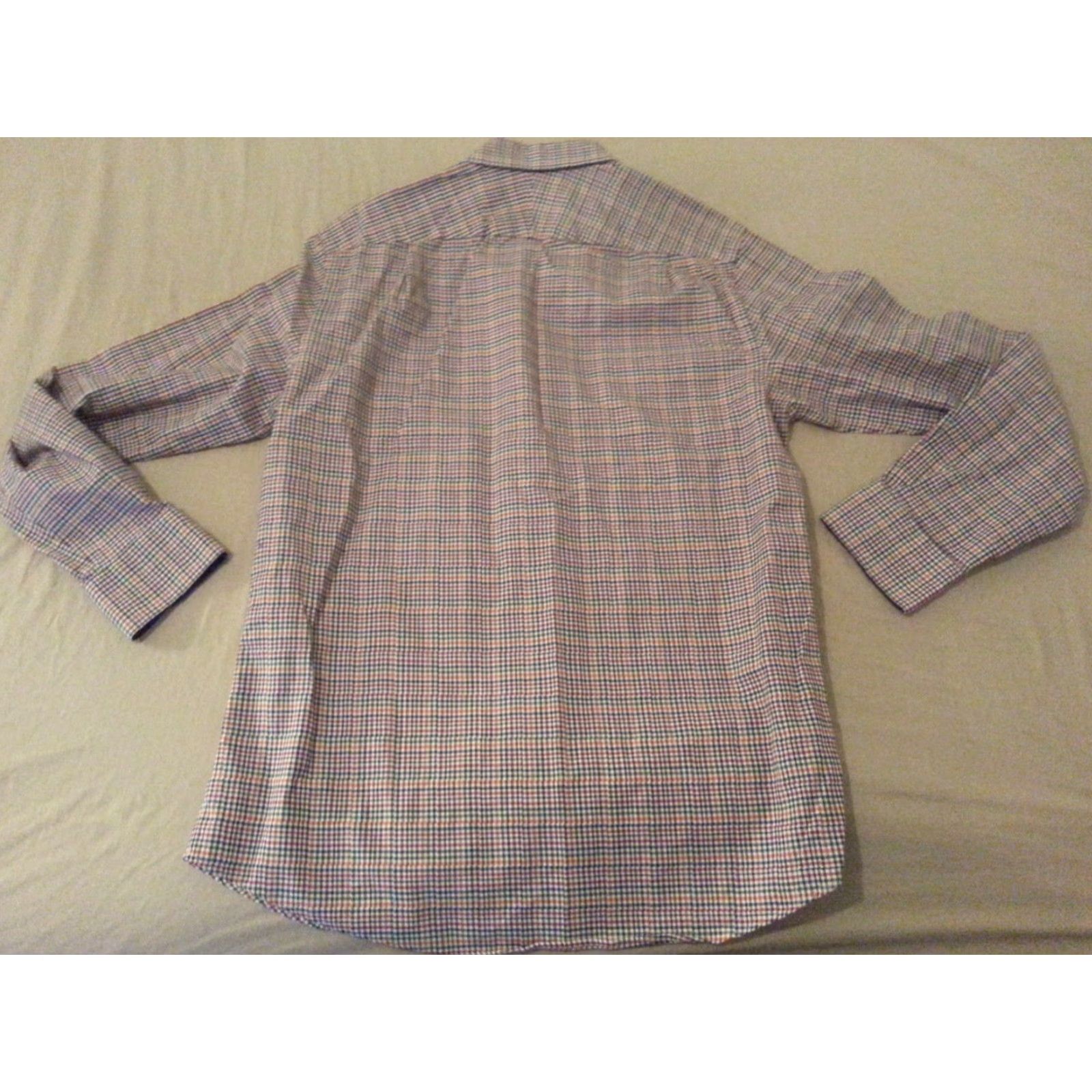 Charles Tyrwhitt VINTAGE Charles TYRWHITT Plaid Dress Shirt M Medium Slim Green Red Button Cotton Size 40R - 3 Thumbnail