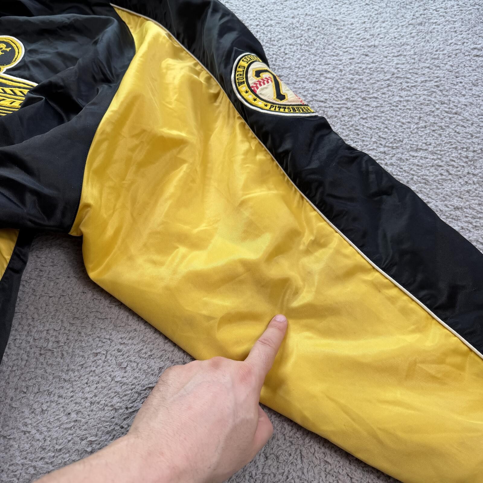G-III Vintage Y2K Pittsburgh Pirates Satin Bomber Jacket 3XL MLB Size US XXL / EU 58 / 5 - 11 Thumbnail