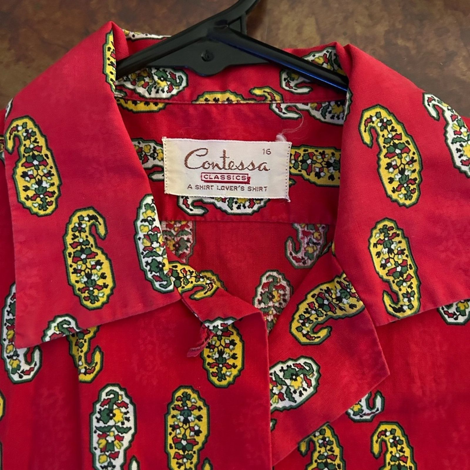 & Other Stories Tomato Red vintage 60’s cotton paisley women’s shirt small Size S / US 4 / IT 40 - 3 Thumbnail