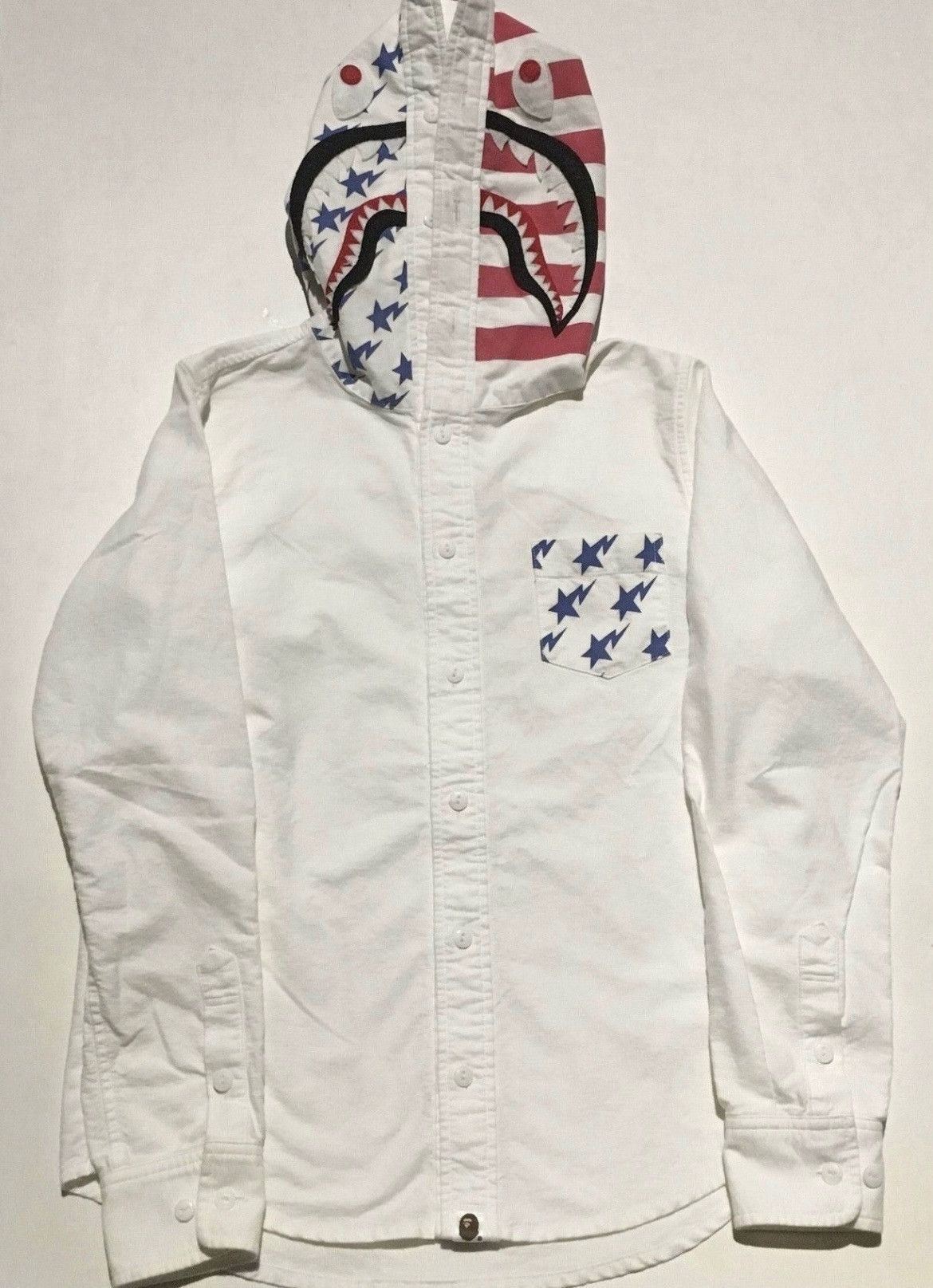 Bape Bape shark hoodie button up shirt Size XS / US 0-2 / IT 36-38 - 1 Thumbnail