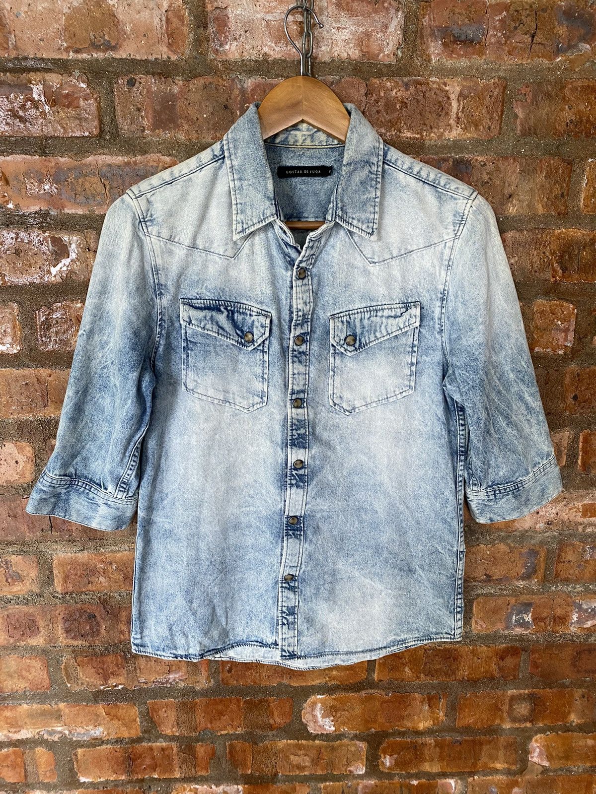 GOSTAR DE FUGA Gostar De Fuga Wash Denim 3/4 Sleeve Size US M / EU 48-50 / 2 - 2 Thumbnail