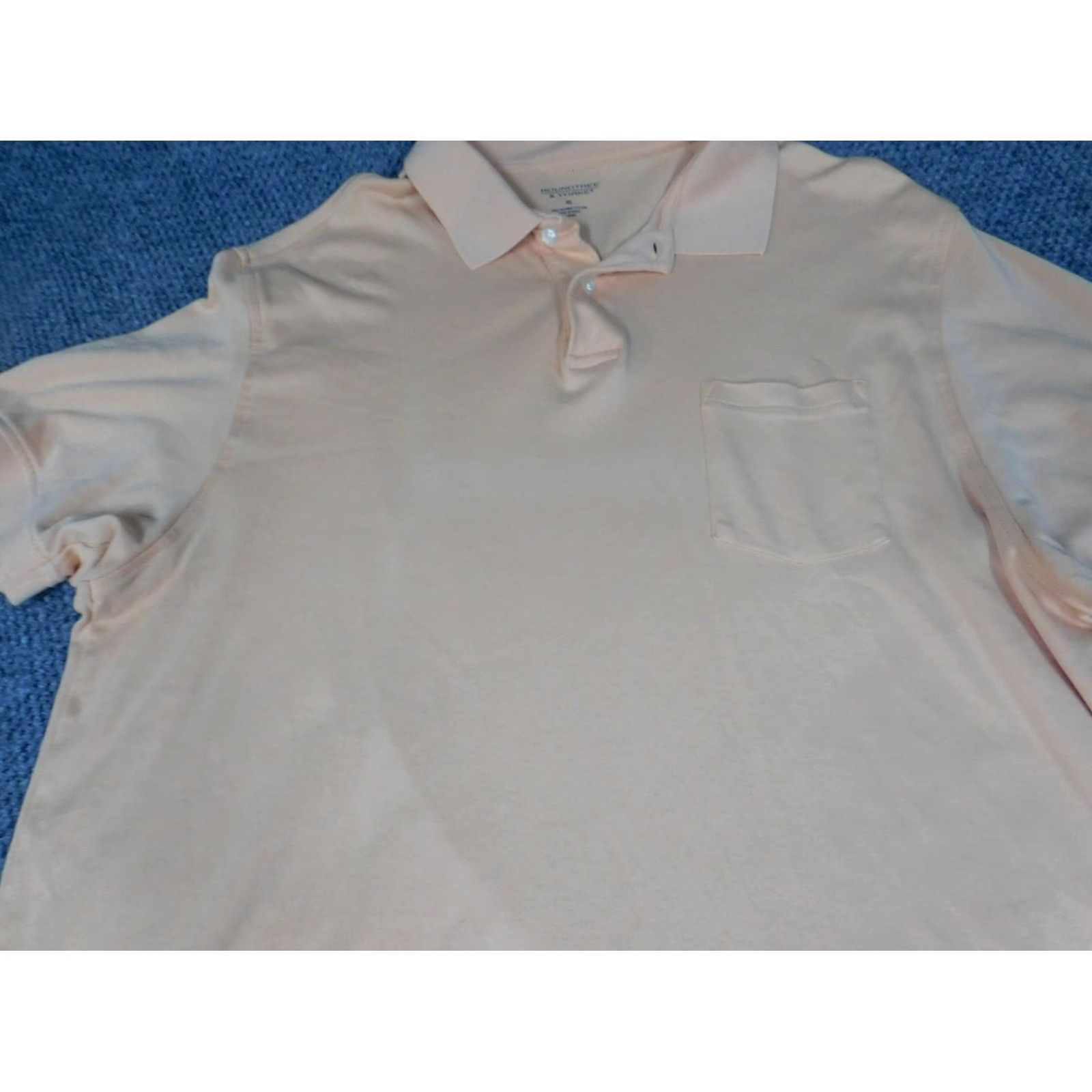 Roundtree & Yorke VINTAGE? No — Roundtree & Yorke Polo Shirt Men XL Pink Knit Cotton Short Sleeve Striped Button Collared Sports Golf All Seasons Size US XL / EU 56 / 4 - 4 Thumbnail