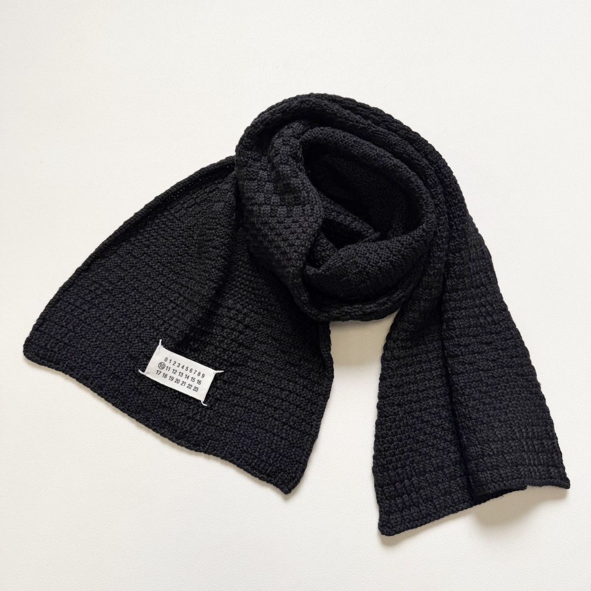 Maison Margiela Late 2000s Textured Checkerboard Wool Scarf Size ONE SIZE - 12 Thumbnail