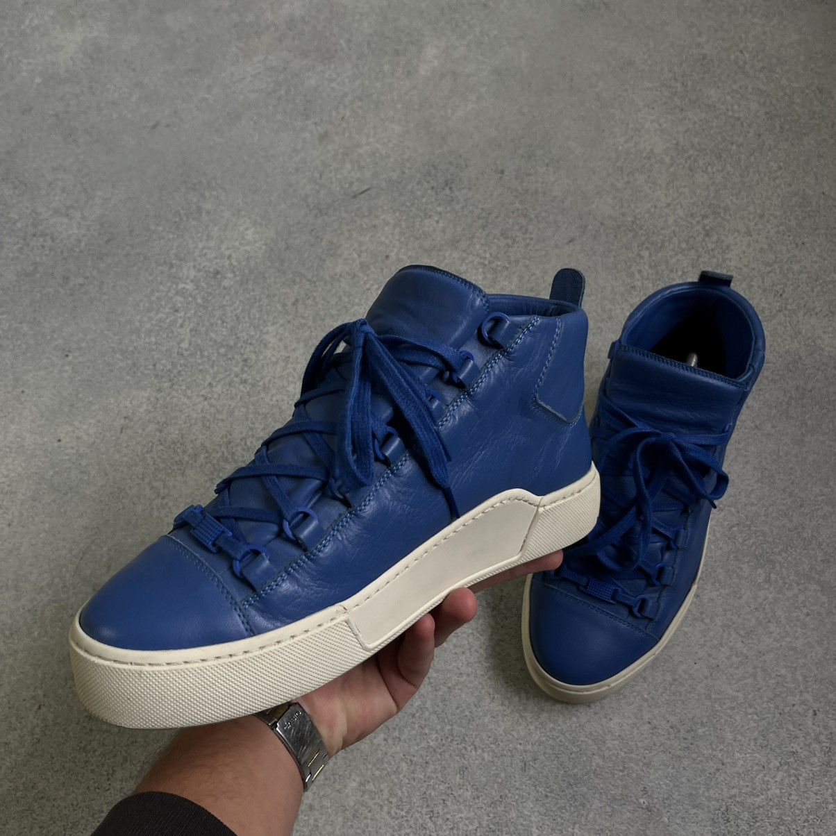 Balenciaga Balenciaga Arena Navy Blue Leather 14 High Tops Lace Up Size US 9 / EU 42 - 3 Thumbnail