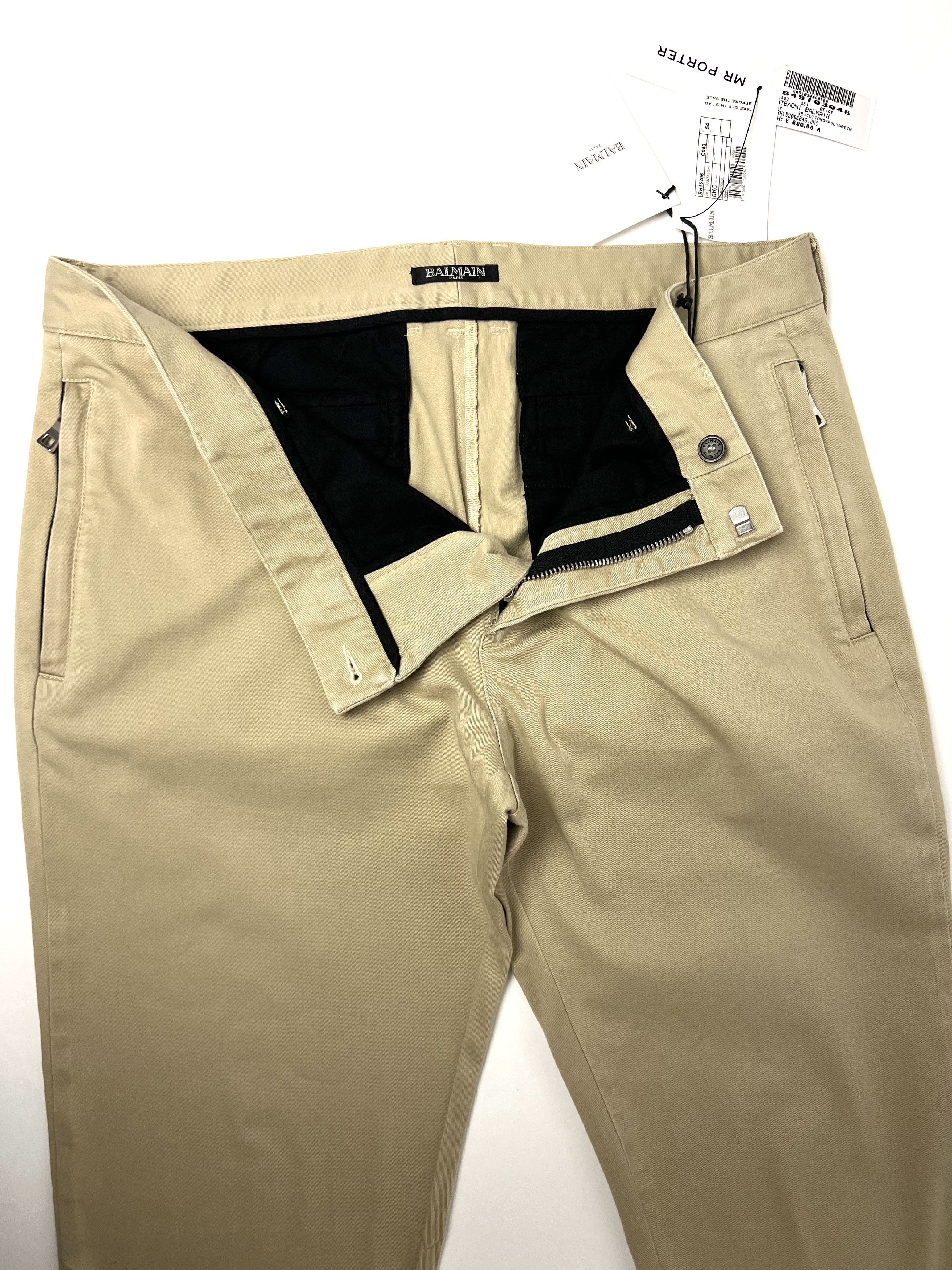 Balmain 690€ BALMAIN PARIS COTTON BLEND CASUAL PANTS MADE IN ITALY Size US 38 / EU 54 - 6 Thumbnail