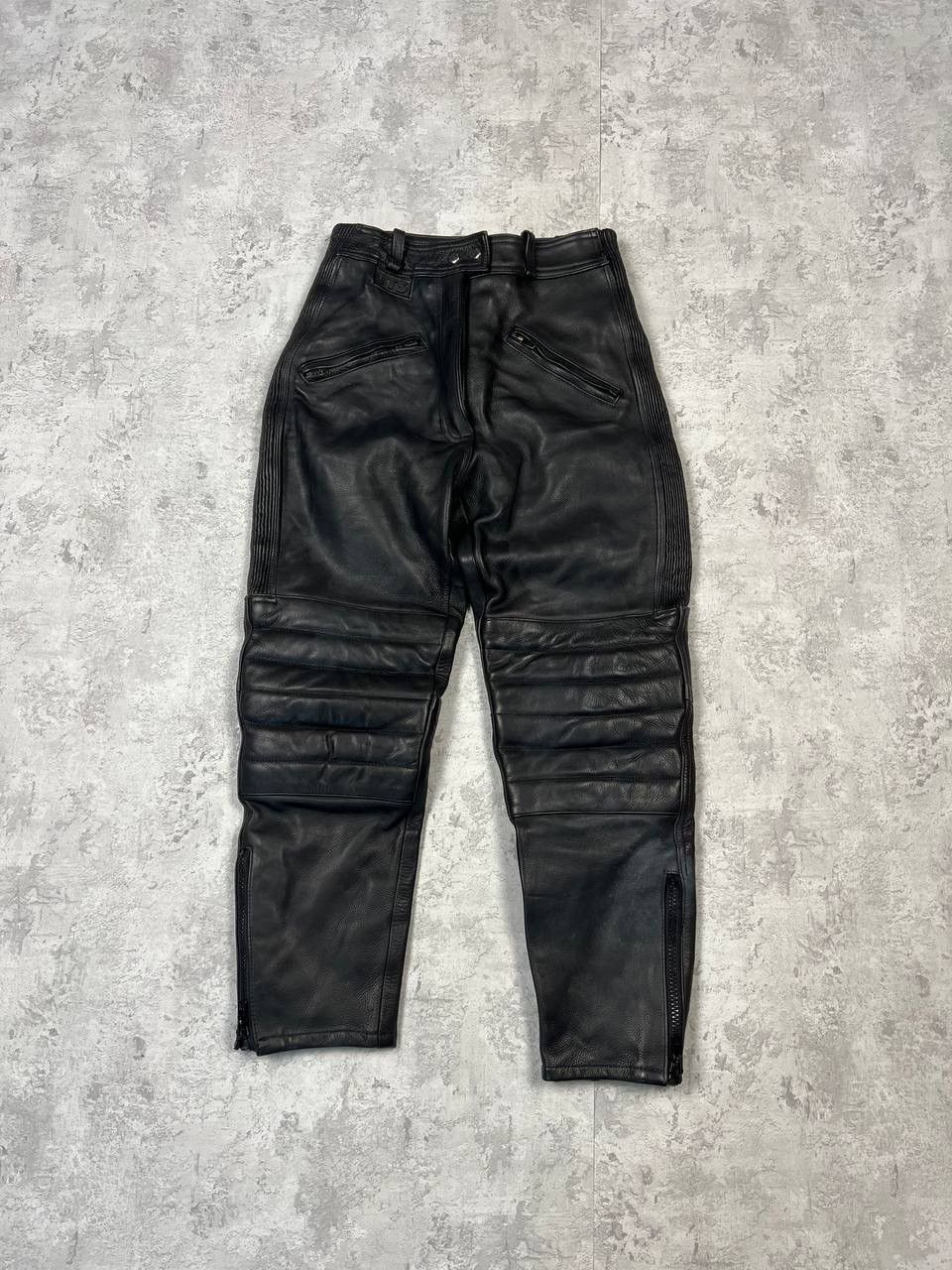 image of Avant Garde x Genuine Leather Vintage Genuine Leather Biker Motorcycle Pants in Black (Size 30)