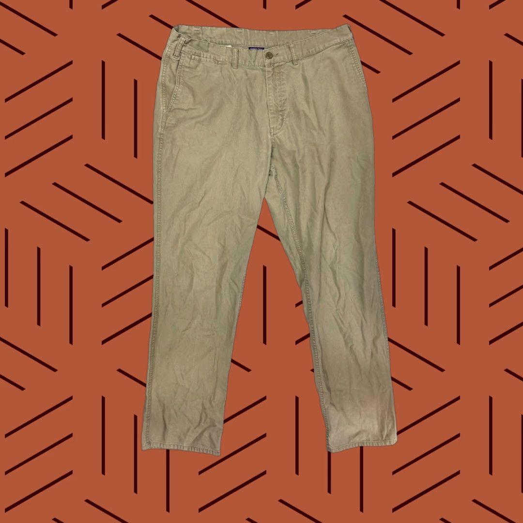 Patagonia Patagonia Men's Chino Pants Khaki Regular 38x32 Organic Cotton Flat Front Straight Leg Pockets Belt Loops Logo Size US 38 / EU 54 - 1 Thumbnail