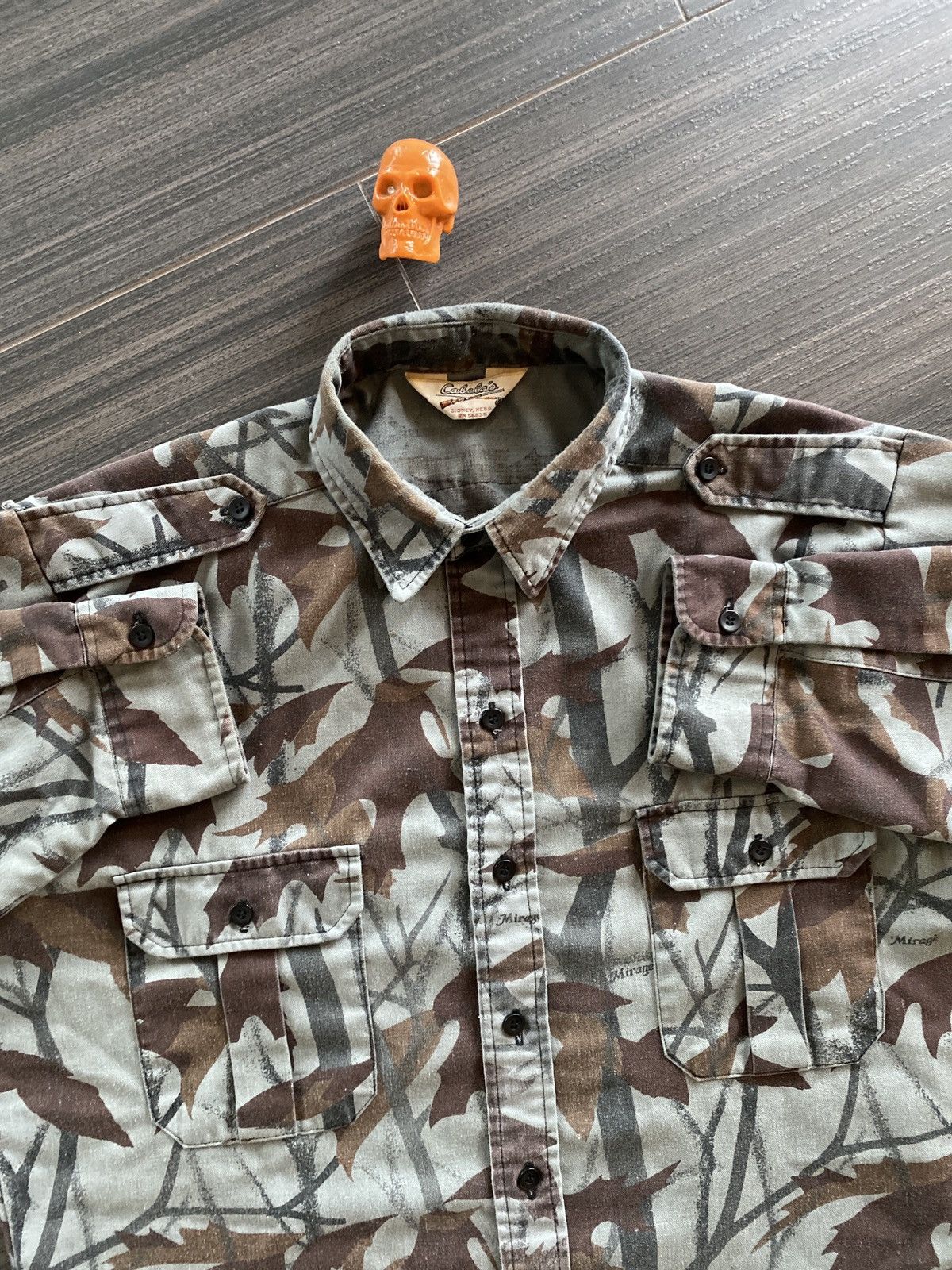 Cabelas × Vintage 80s Cabelas mirage leaf camo shirt XL Size US XL / EU 56 / 4 - 4 Thumbnail