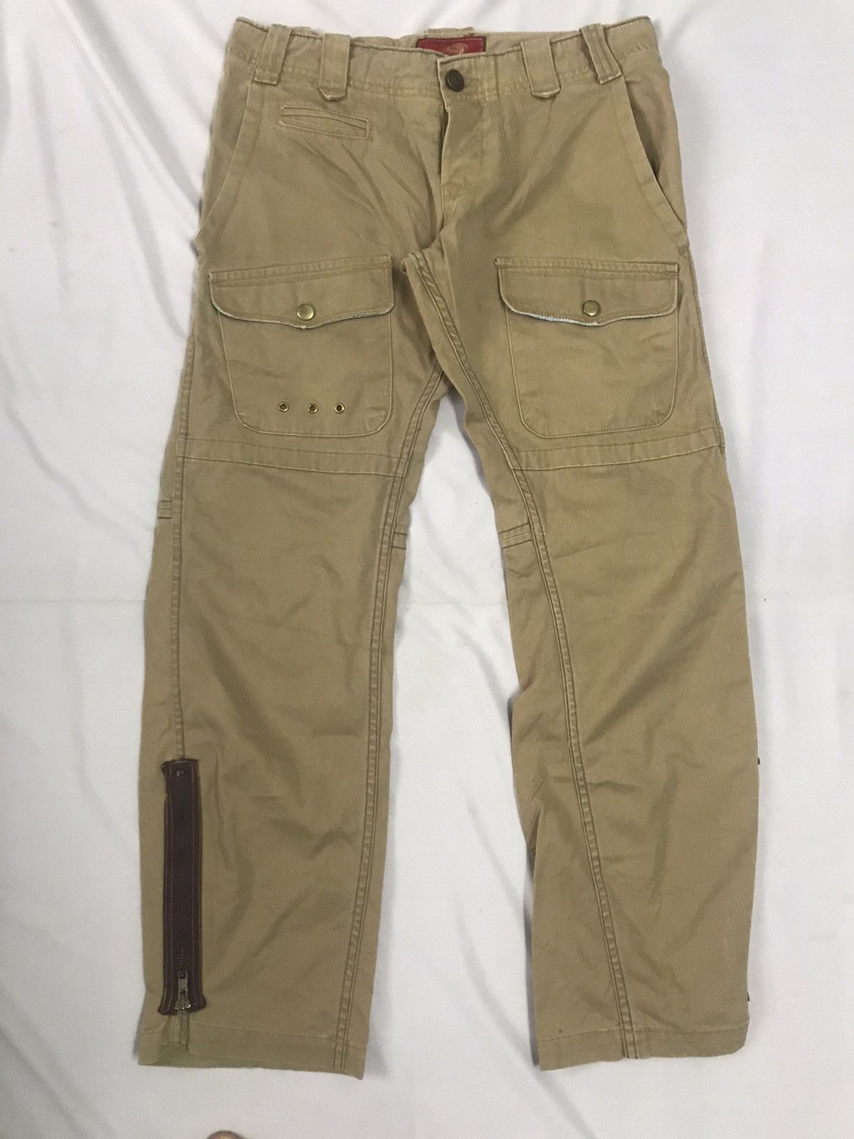 Indian Biker Motorcycle Pants - Flare Leg Zipped Trousers
