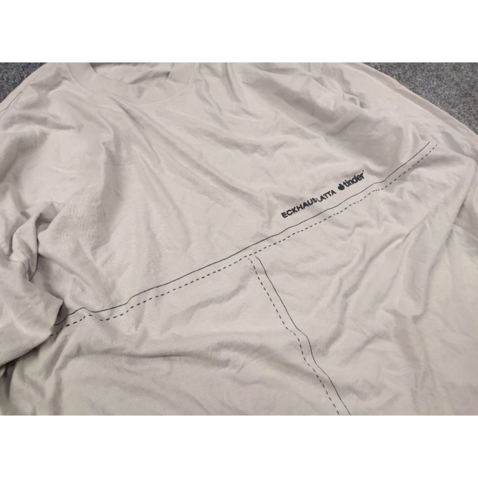 Eckhaus Latta Eckhaus Latta x Tinder Logo Design Beige Jersey Long sleeve Shirt Tee Available Size US L / EU 52-54 / 3 - 6 Thumbnail