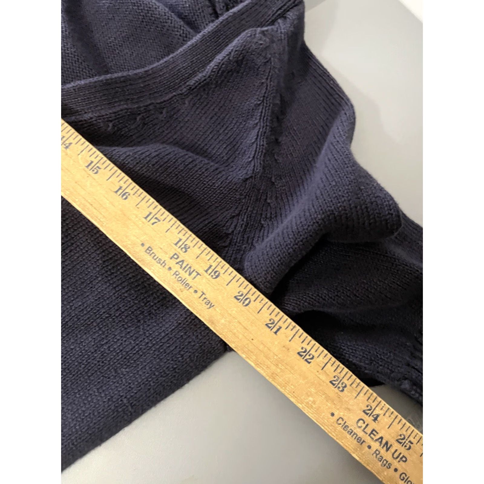 Lands' End Lands' End Cardigan Women Adult Medium Blue Striped Heavyweight Wool Blend Knit Size M / US 6-8 / IT 42-44 - 5 Thumbnail