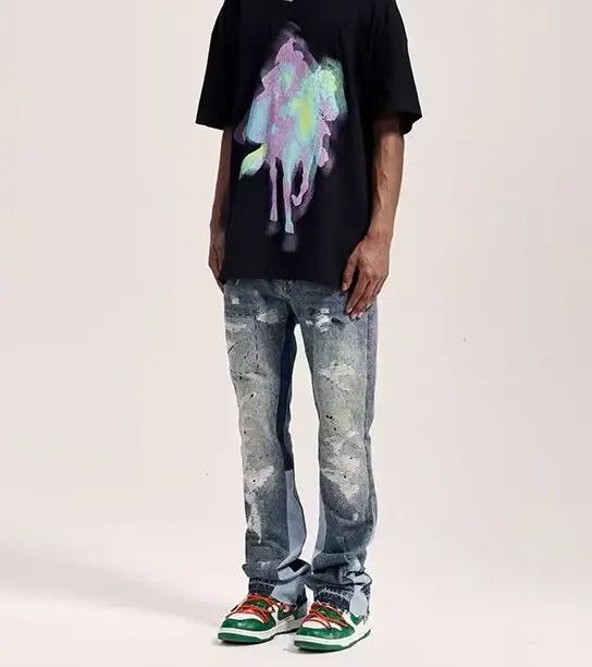 VIBE Street Irregular Side Gradient Straight Jeans Size US 30 / EU 46 - 3 Thumbnail