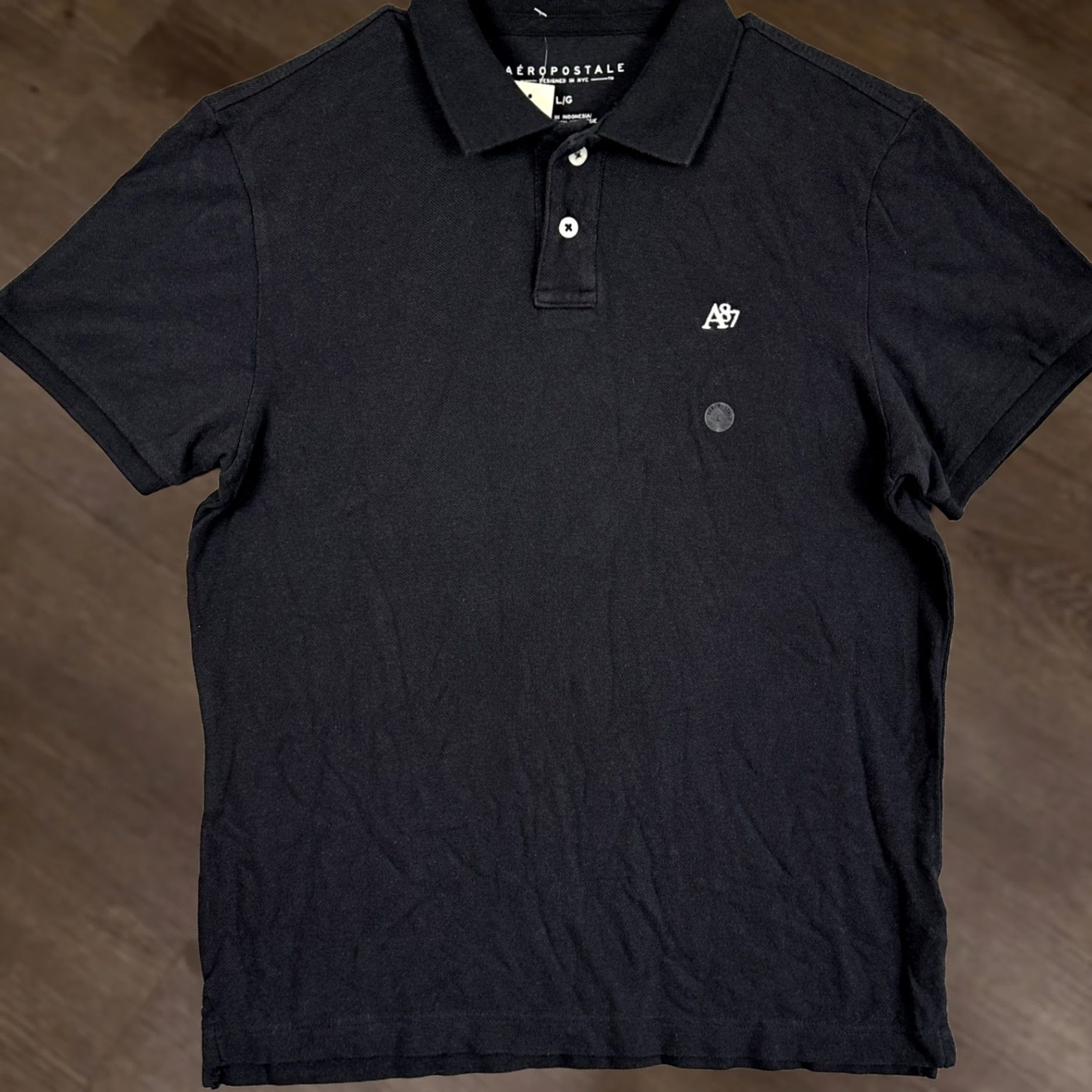 Aeropostale VINTAGE: No (omit) Aeropostale Polo Shirt Mens Large Black Short Sleeve Rugby Slim Fit Casual NEW Size US L / EU 52-54 / 3 - 1 Thumbnail