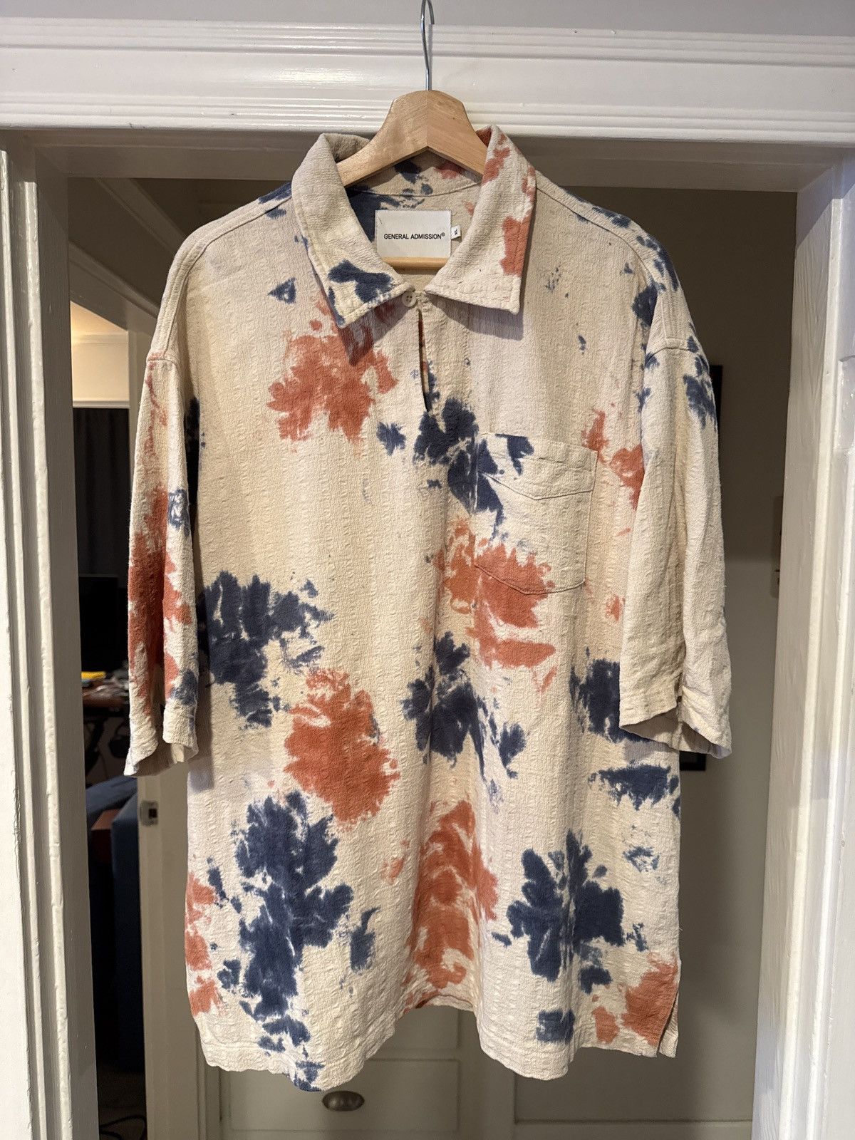 General Admission Tie Dye Short Sleeve Button Up Size US XL / EU 56 / 4 - 1 Thumbnail