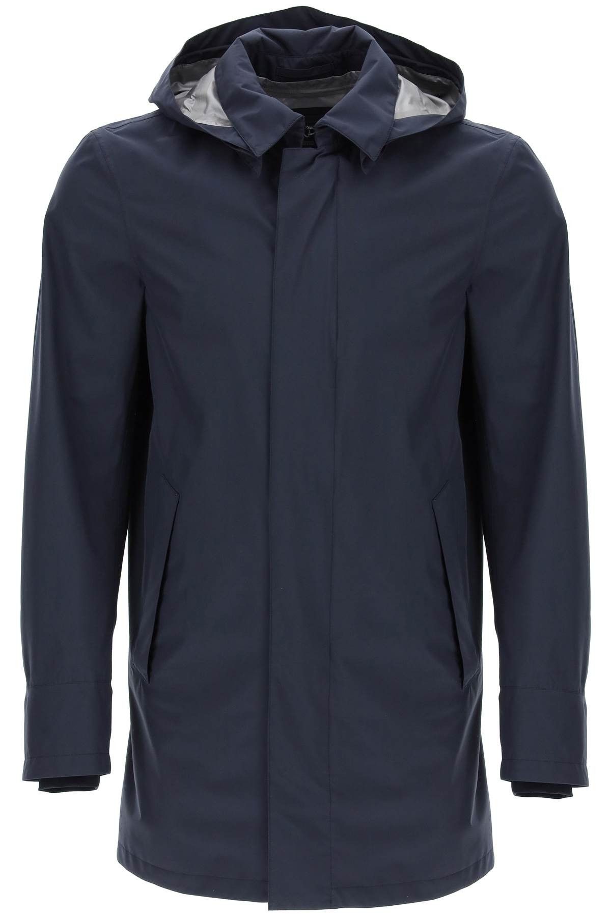 image of Herno Laminar Carcoat In Gore-Tex 2L in Blue, Men's (Size Large)