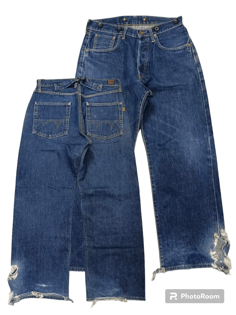 Vintage SICK WIDE LEG EDWIN OVERALLS SELVEDGE SANFORIZED Size US 29 - 1 Thumbnail