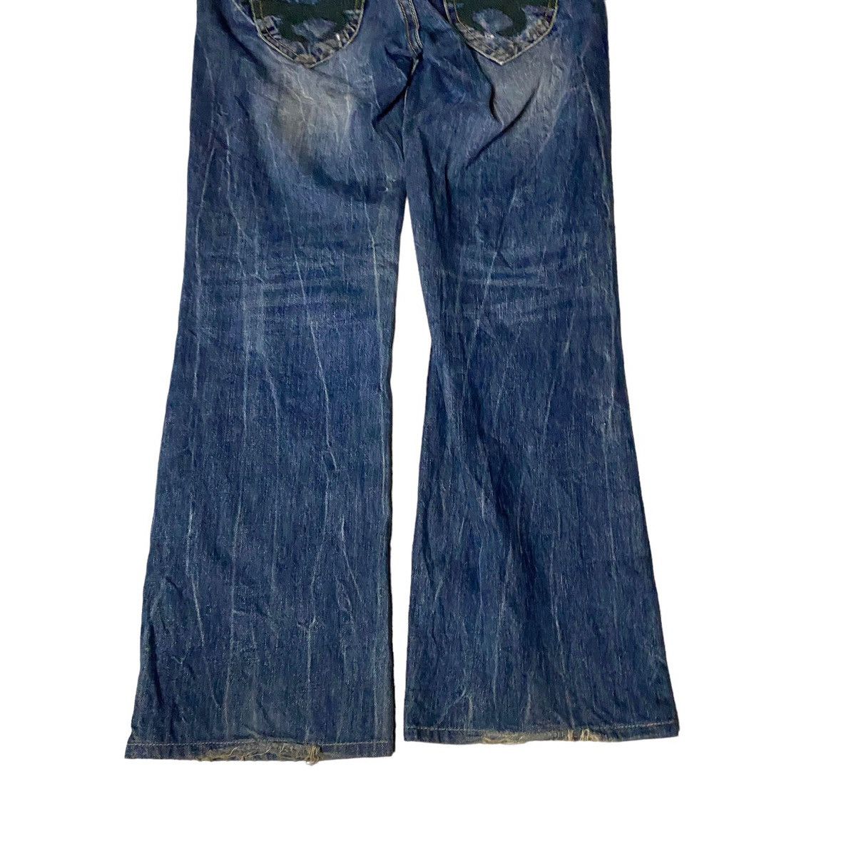 If Six Was Nine × Japanese Brand × Le Grande Bleu (L.G.B.) Lolita Red Pepper Flared Seawash Patched Jeans Size US 28 / EU 44 - 14 Thumbnail
