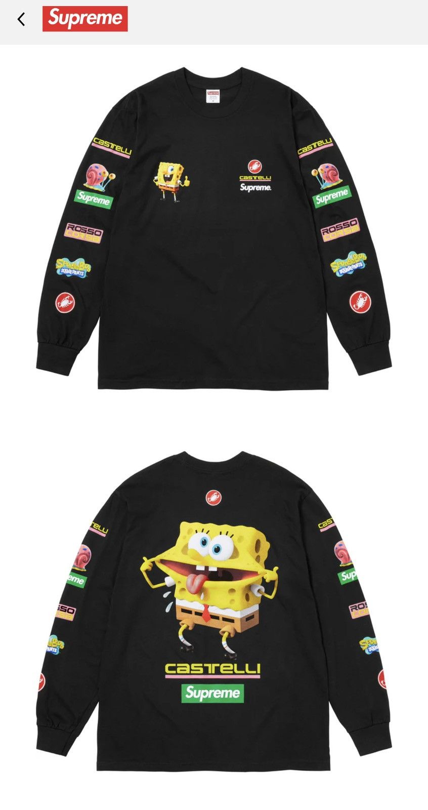 Supreme SpongeBob SquarePants Castelli Racing L S Tee (SS25