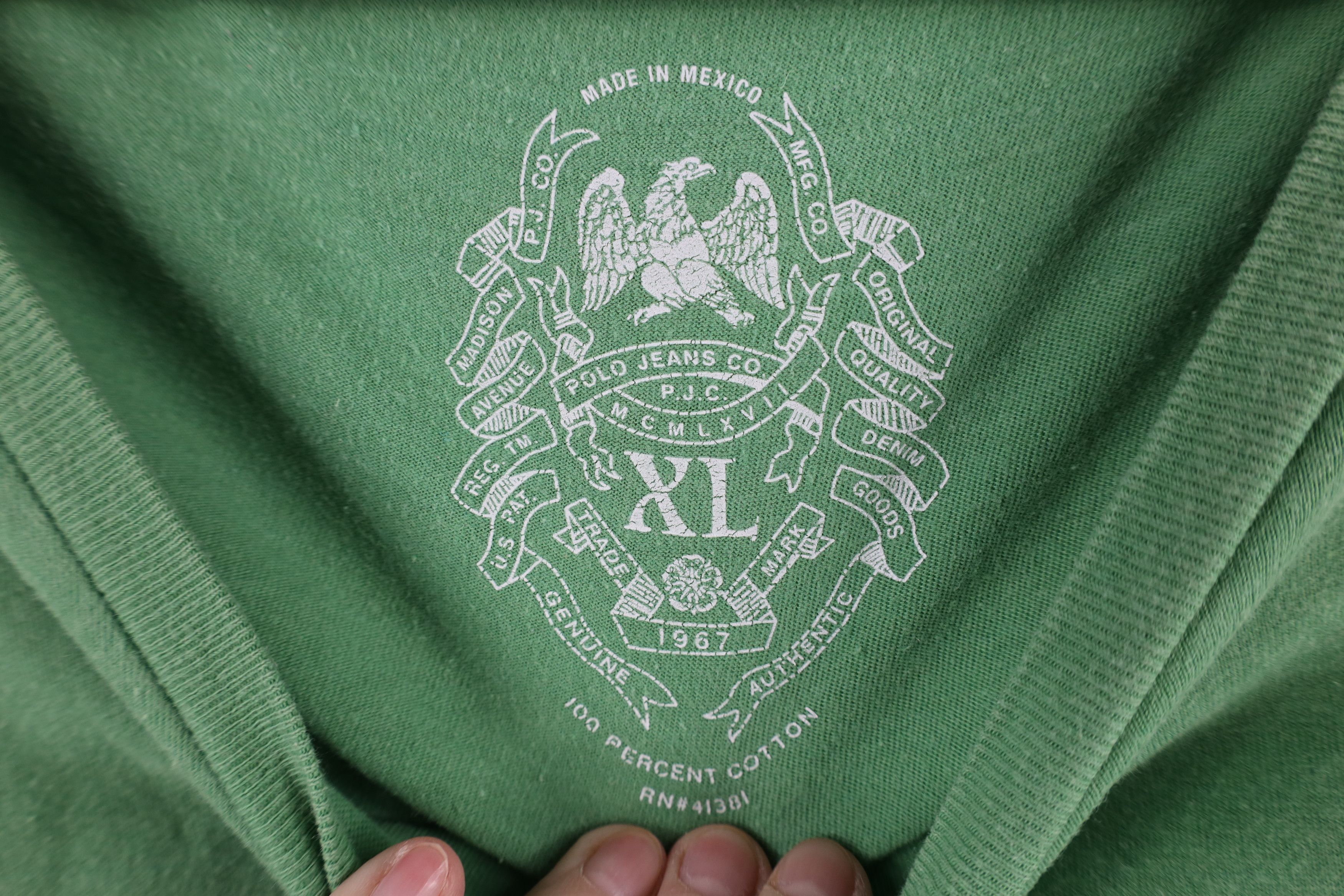 Ralph Lauren × Vintage Vintage 90s Y2K Ralph Lauren Surfing T-Shirt Green Cotton Size US XL / EU 56 / 4 - 8 Thumbnail
