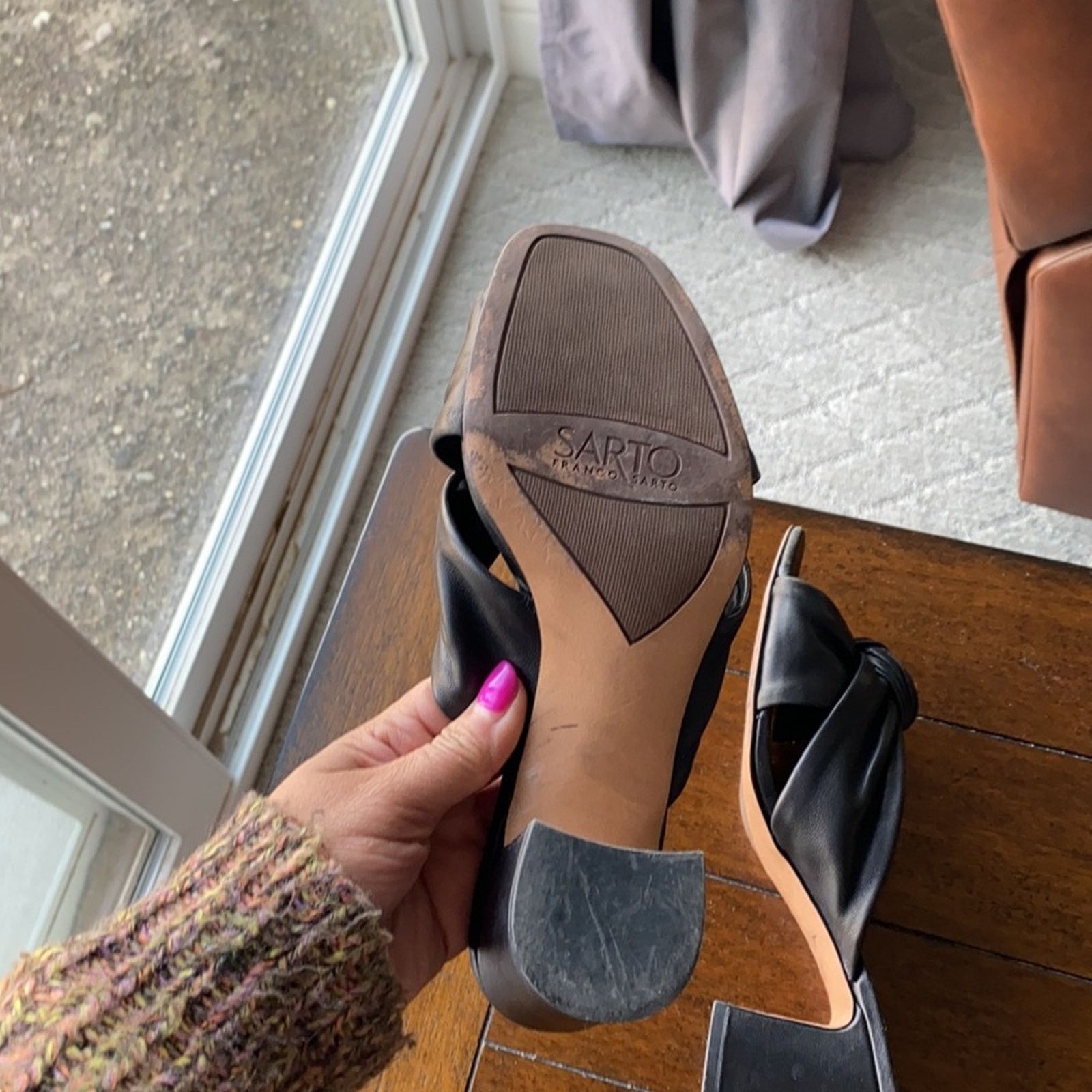 Franco Sarto Franco Sarto Women's Leather Sala Slide Mules block heel Size US 8 / IT 38 - 8 Thumbnail