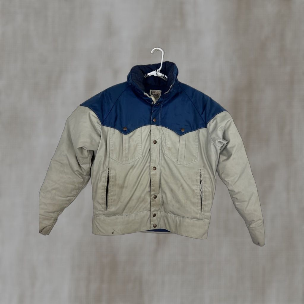 Vintage VINTAGE 1st Down Jacket Full Zip Down Polyester Blue Gray Medium M Mens Stains 70s Utah Size US M / EU 48-50 / 2 - 1 Thumbnail