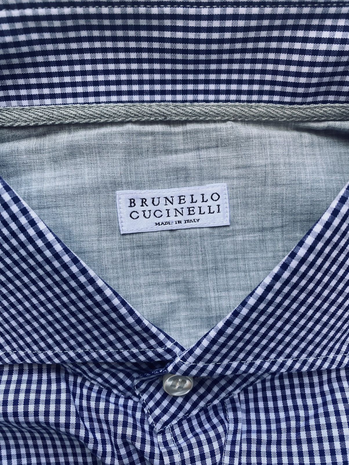 Brunello Cucinelli Brunello Cucinelli 🇮🇹 Blue Summer Gingham Shirt XXXL NWT Size US XXL / EU 58 / 5 - 2 Thumbnail