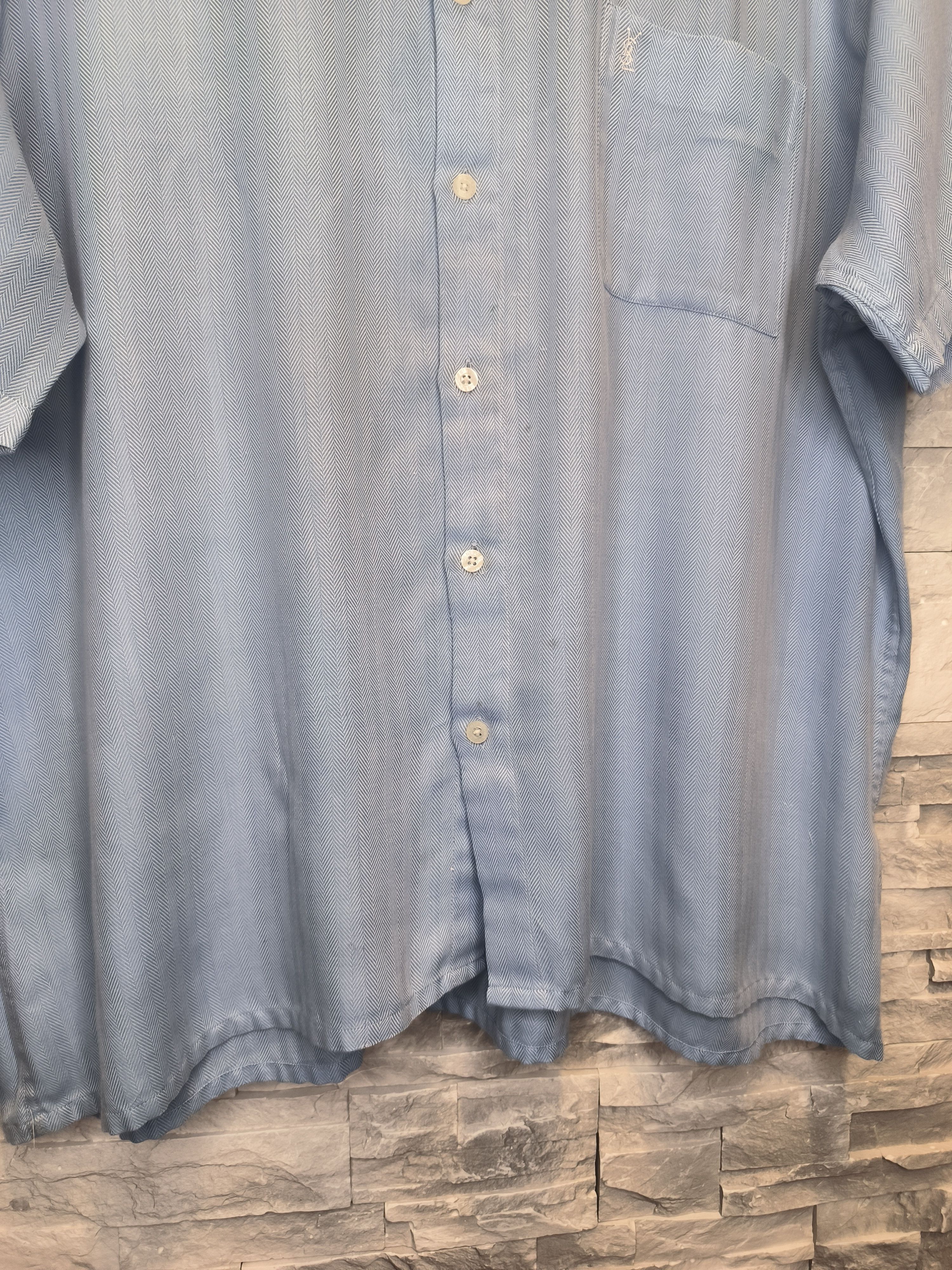 Yves Saint Laurent YSL Pour Homme Shirt Button-Up Saint Laurent Logo Size US XXL / EU 58 / 5 - 5 Thumbnail